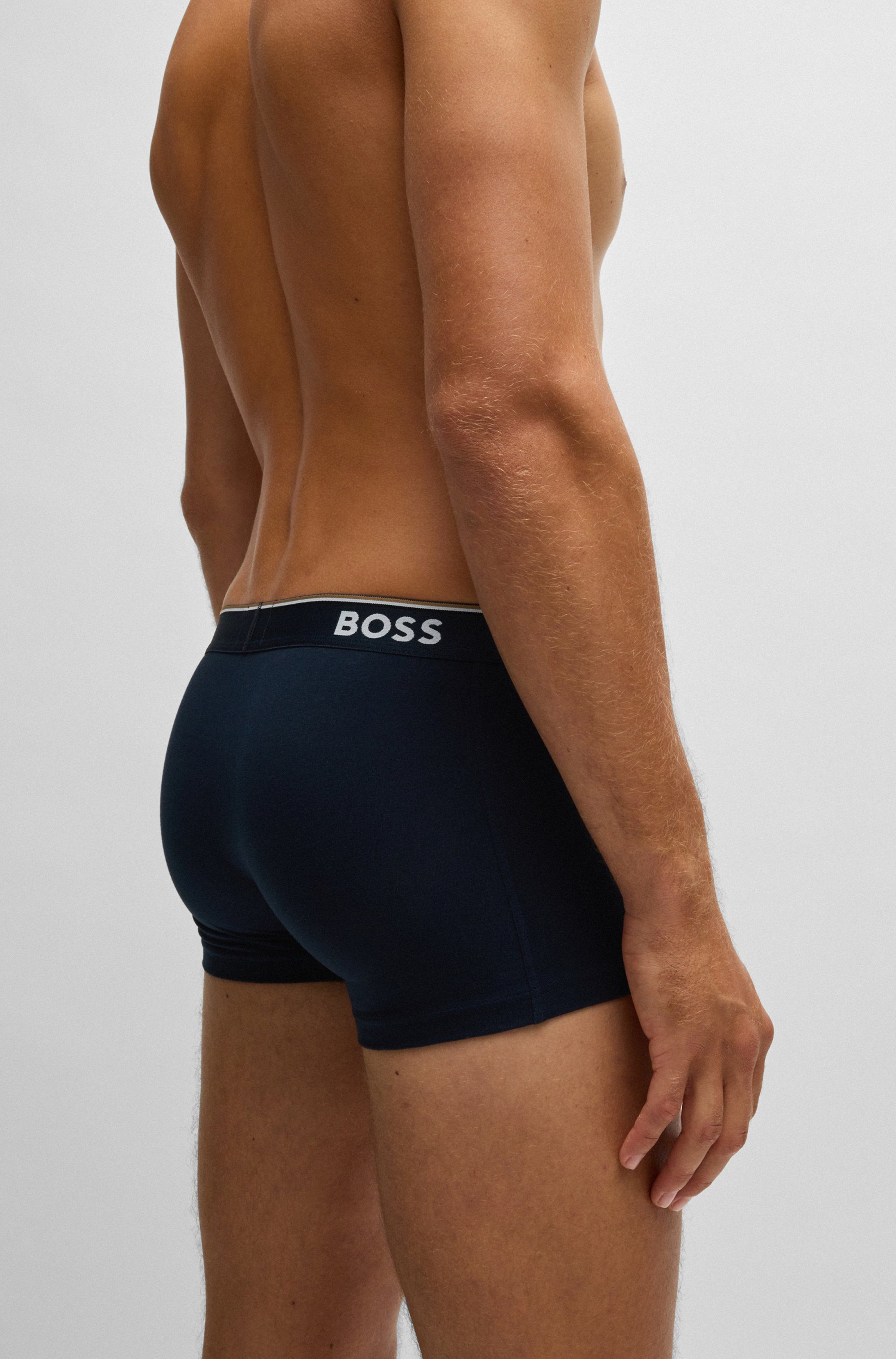 BOSS Boxershort TRUNK 3 PACK BOSS opdruk op de tailleband (3 stuks)
