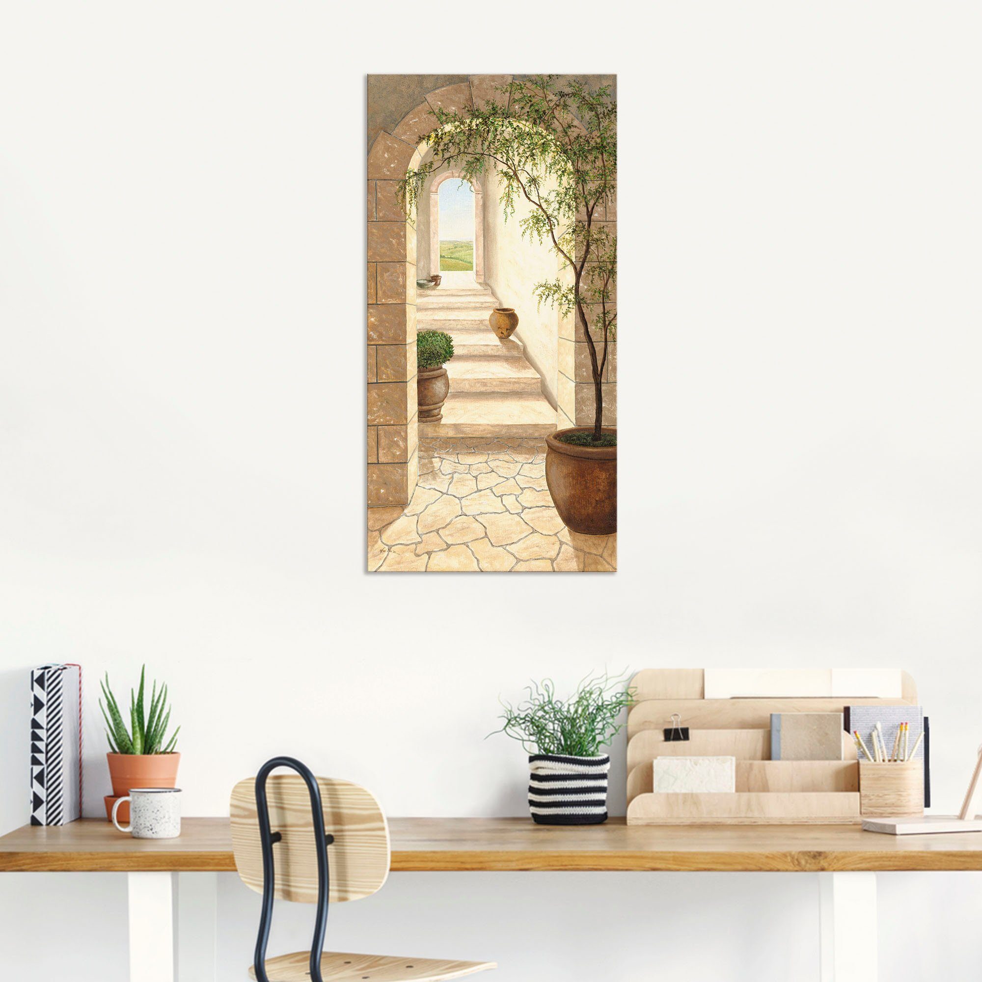 Artland Artprint Toscaanse doorgang als artprint van aluminium, artprint voor buiten, artprint op linnen, poster, muursticker