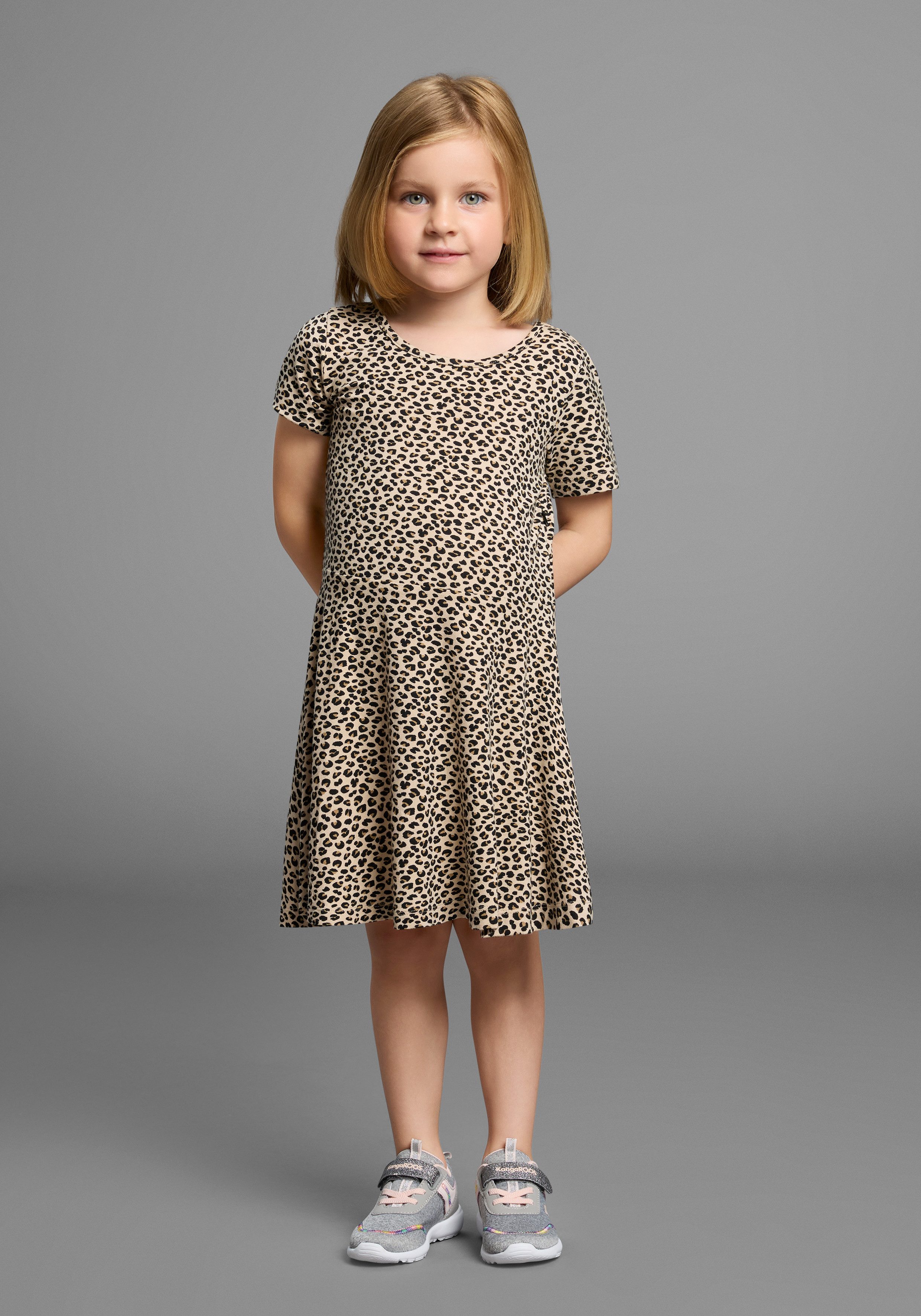 KIDSWORLD Jerseyjurk Shirtjurk in leo-patroon
