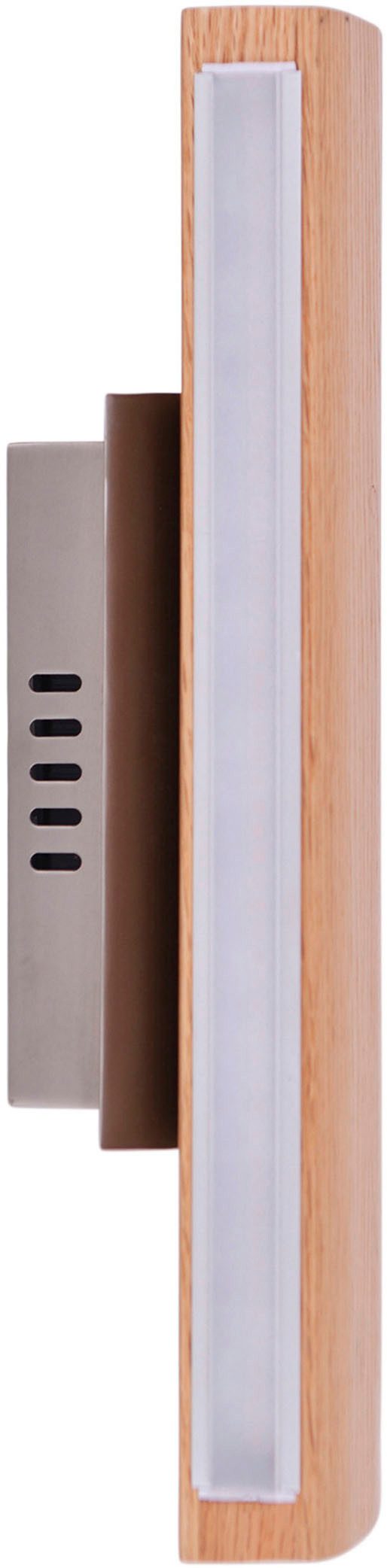 näve Led-wandlamp Rondo Lampenkap eikenhout, L: 35cm, warm wit licht, afgeronde vorm (1 stuk)
