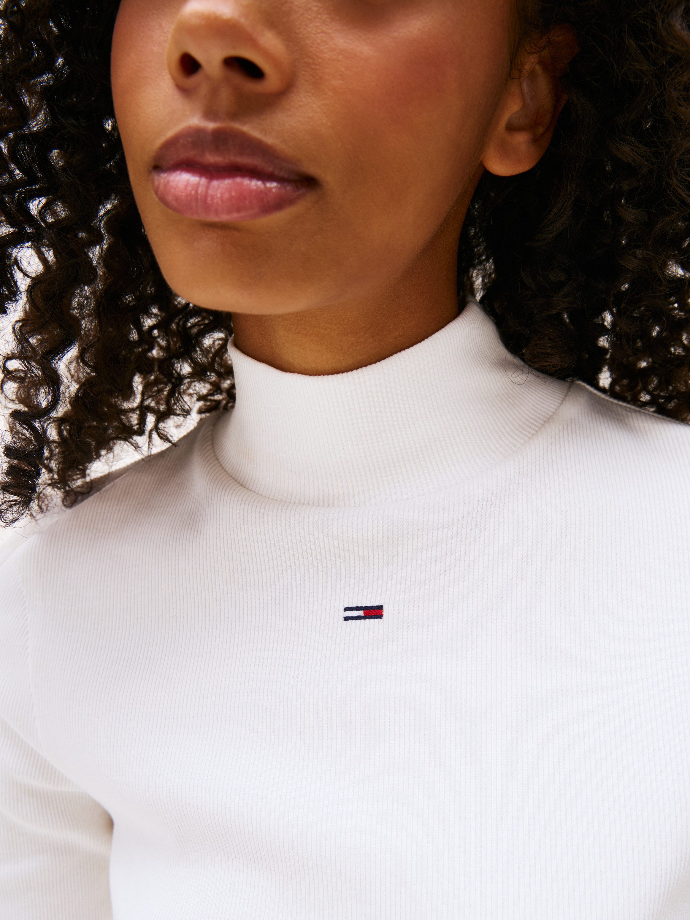 TOMMY JEANS Shirt met lange mouwen TJW ESSENTIAL MOCK NECK