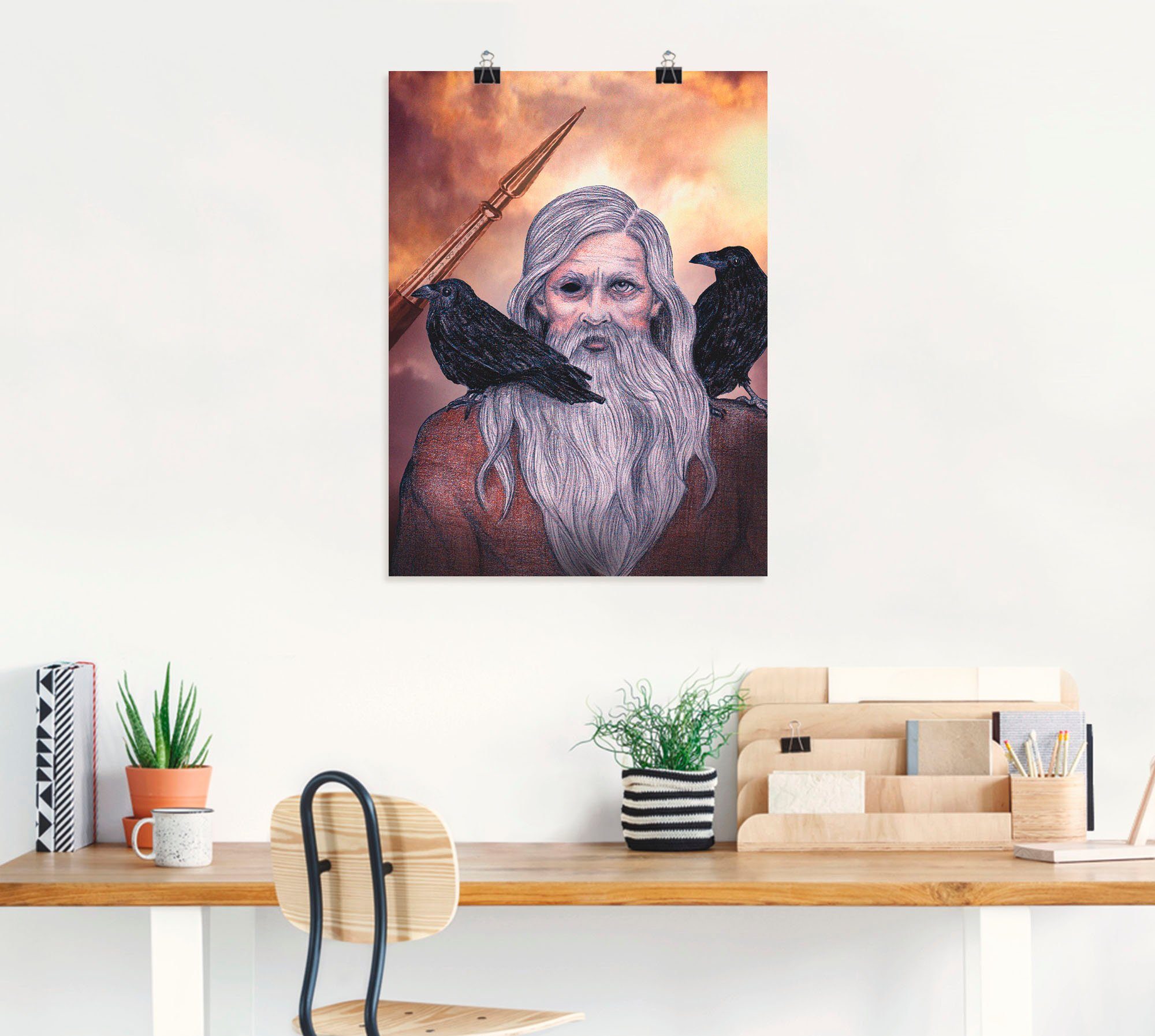 Artland Poster Odin als artprint op linnen, muursticker of poster in verschillende maten