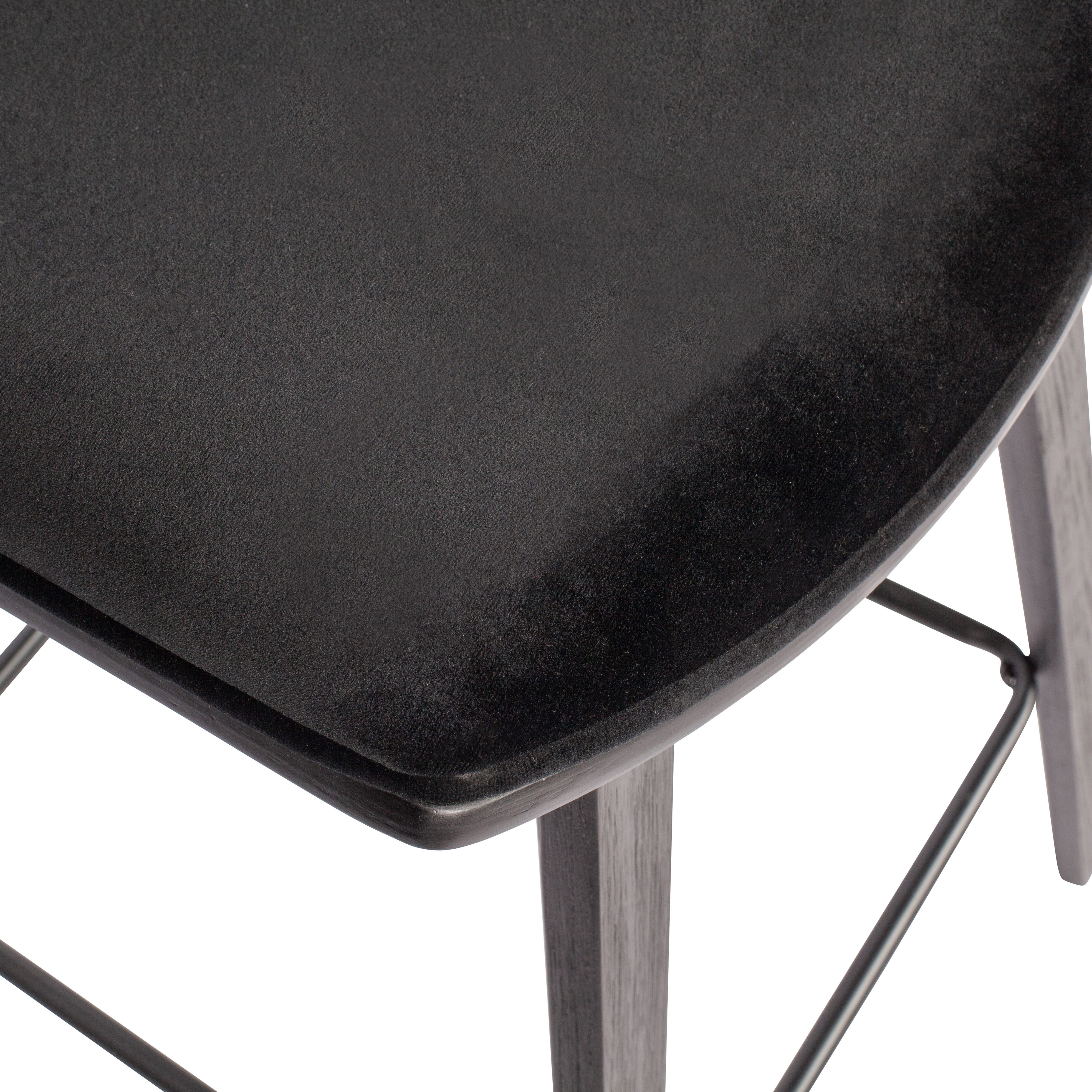 WOOOD Barkruk Senn Zitvlak van velours, H 94 cm x B 41 cm (2 stuks)