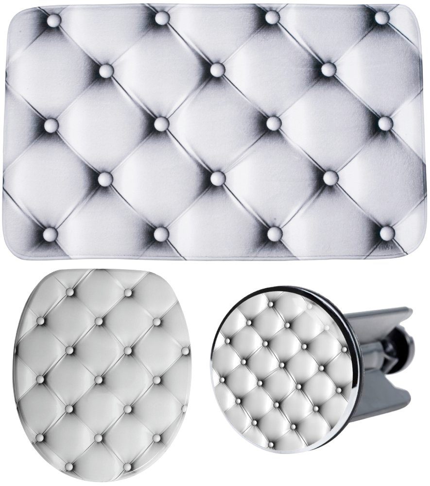 Sanilo Set badkameraccessoires Comfort bestaand uit toiletzitting, badmat en wastafelplug (complete set, 3-delig) badkameraccessoires grijs