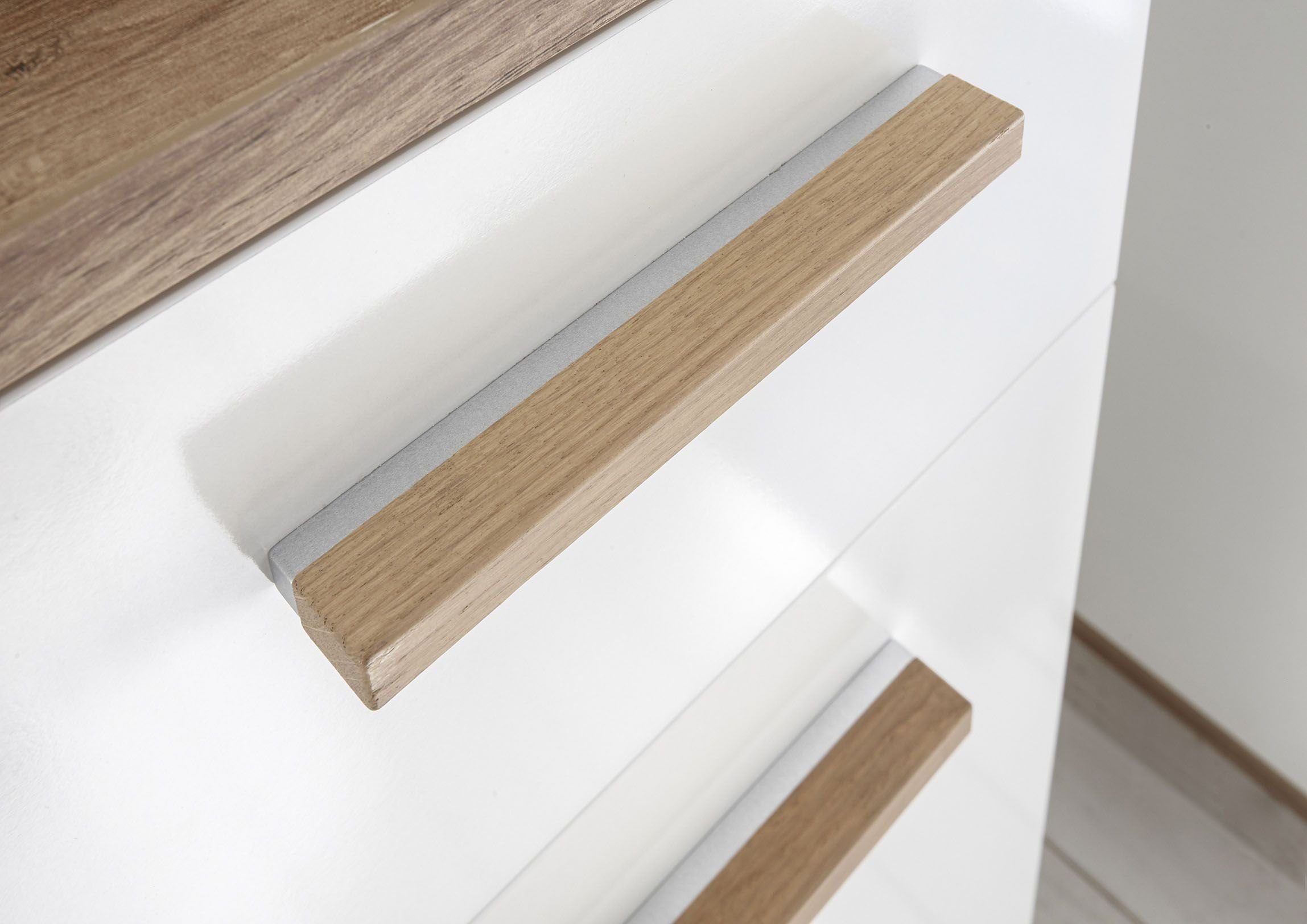 Saphir Halfhoge kast Quickset badkamermeubel 50,5 cm breed, 1 deur, zijplanken Badkamer-halfhoge kast inclusief deurdemper, grepen in hout