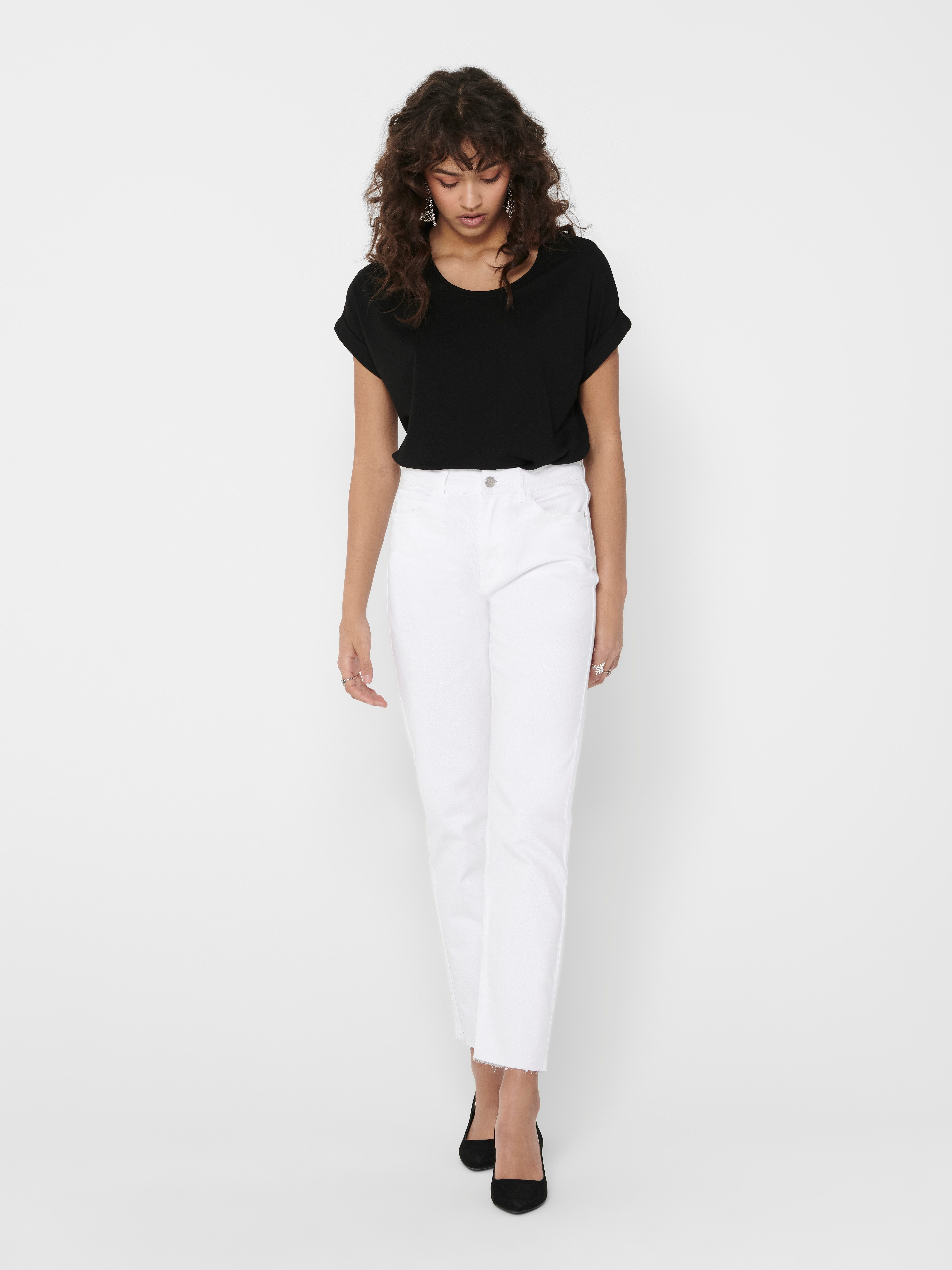 Only T-shirt ONLMOSTER – T-shirt met gemêleerde look en elastisch materiaal