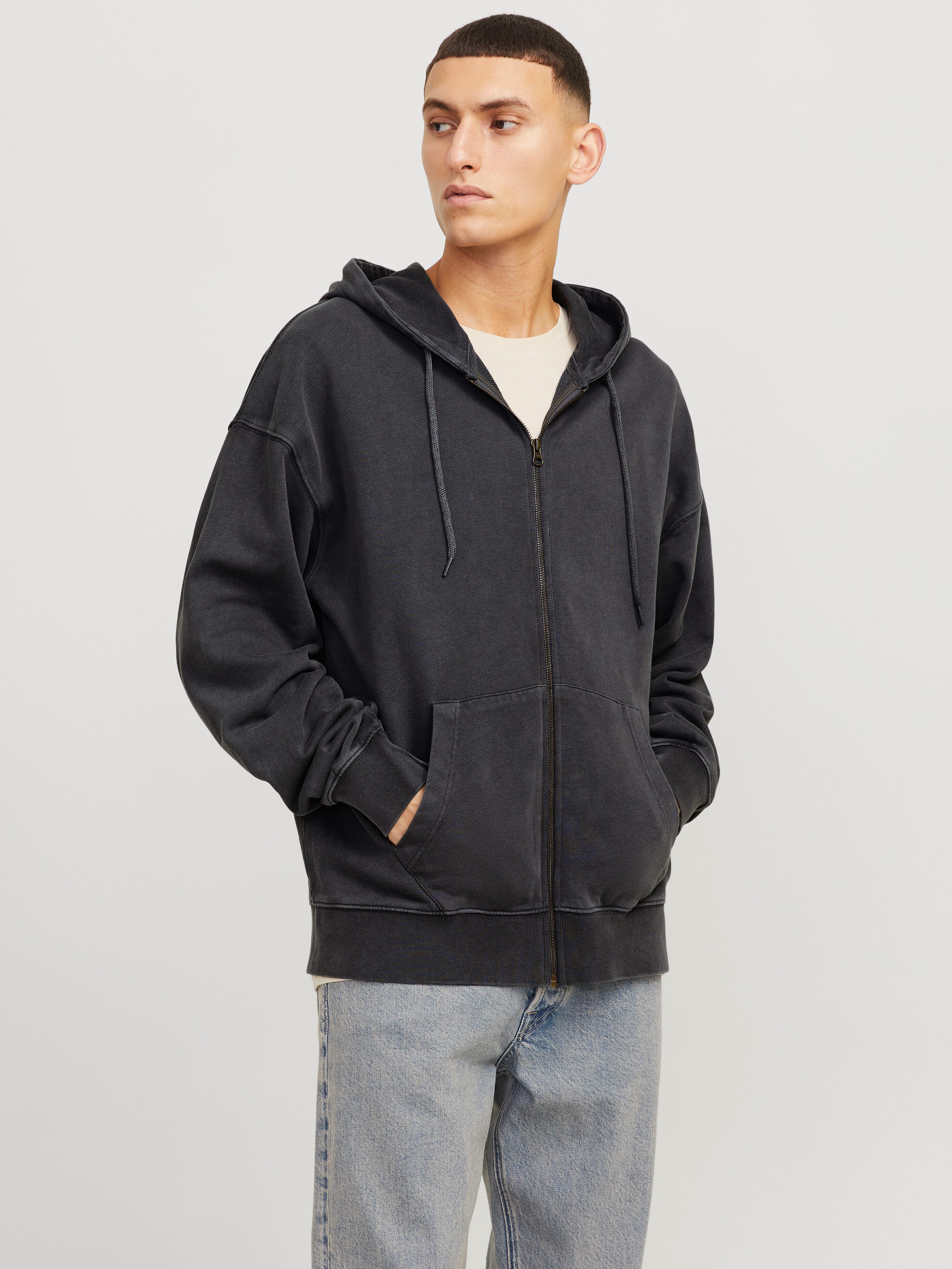 Jack & Jones Capuchonsweatvest JJECHARGE FADED SWEAT ZIP HOOD NOOS