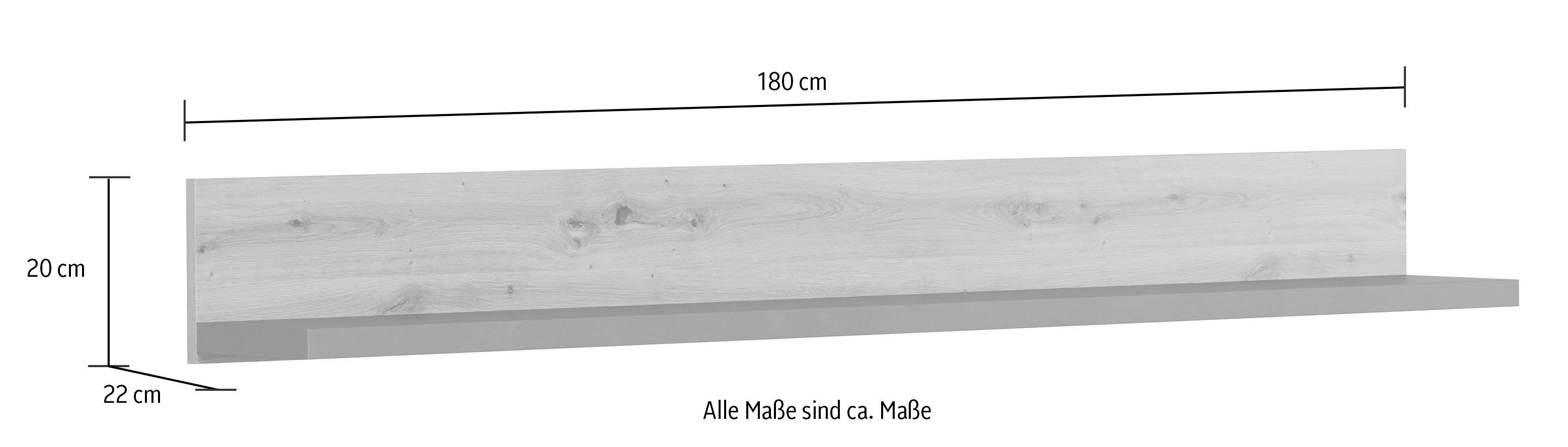 Home affaire Wandrek Ambres Boekenplank in matte echt houtlook - Afmetingen (B/D/H) 180/22/20 cm (1 stuk)