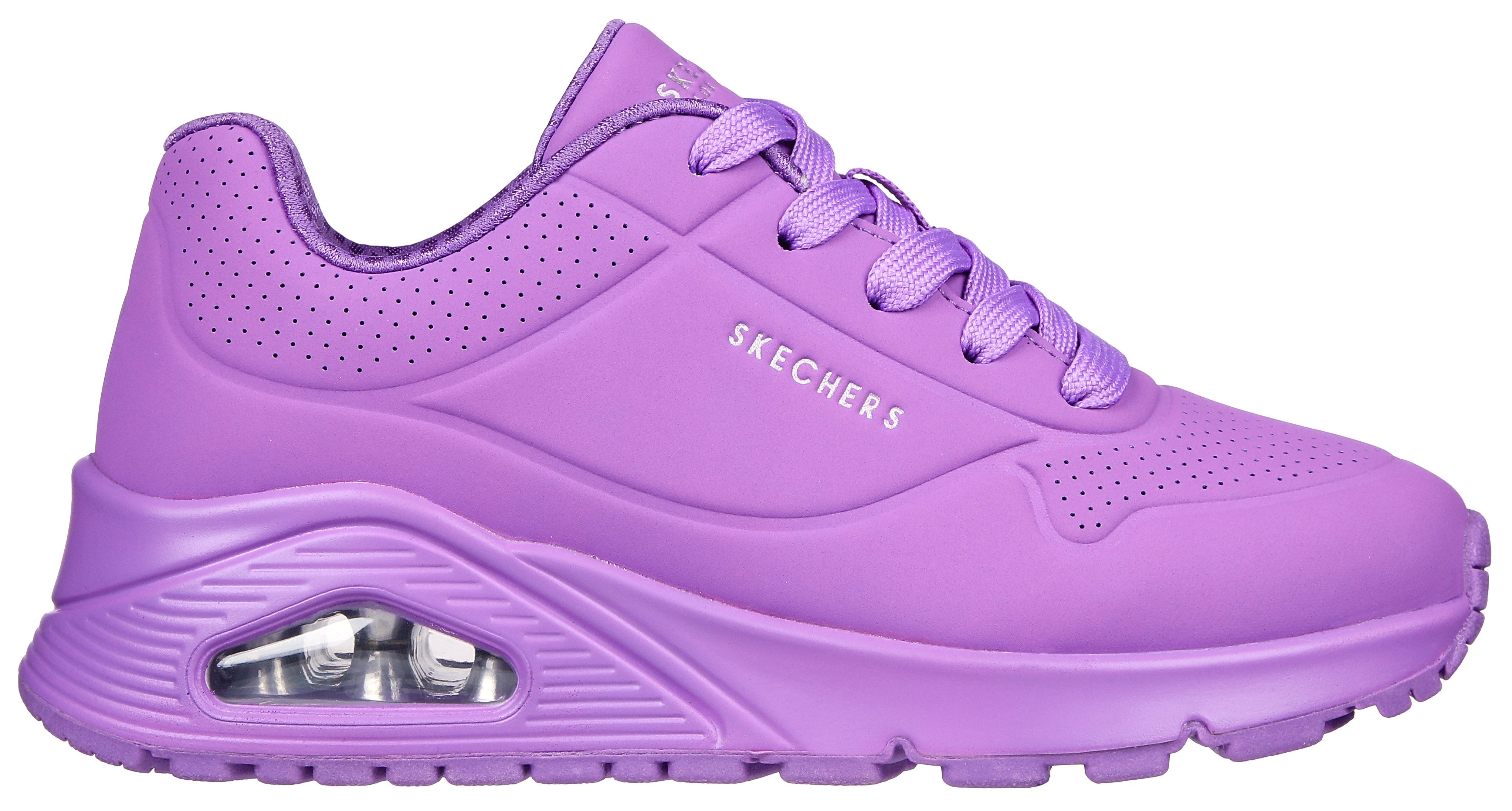 Skechers Plateausneakers UNO GEN1 - NEON GLOW Wedge sneaker, veterschoen, sneaker met neon glow