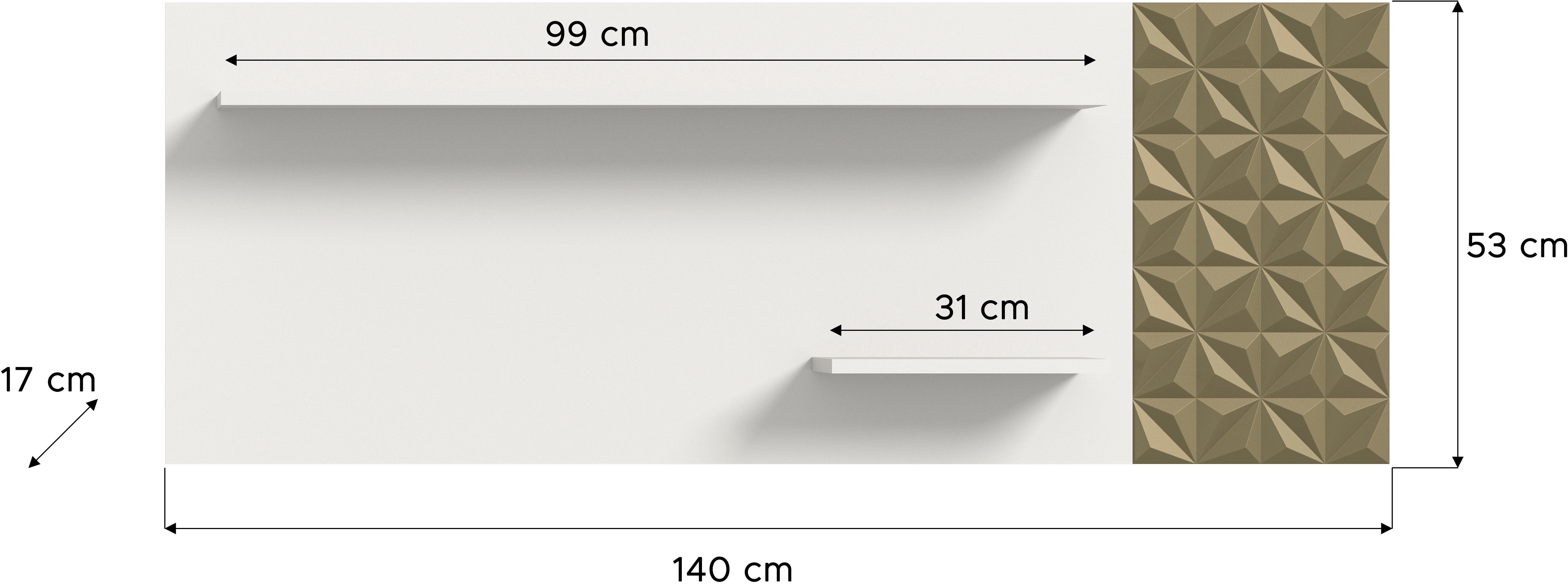 INOSIGN Wandrek Vicenza, breedte 140 cm, ornamentafwerking, 2 legplanken