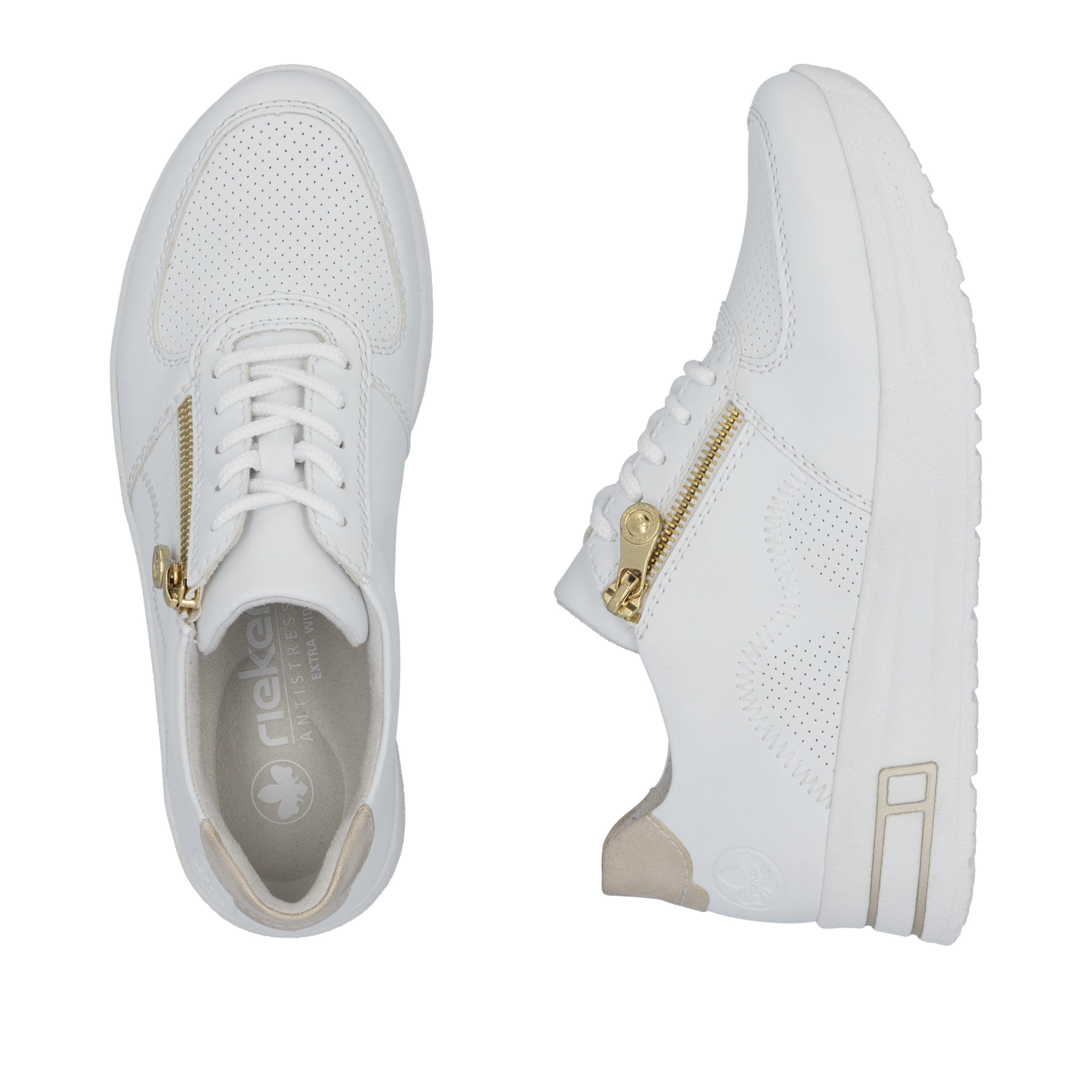 Rieker Plateausneakers , lage schoen, veterschoen, vrijetijdssneaker met ritssluiting