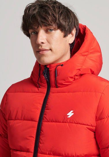 Superdry Gewatteerde jas HOODED SPORTS PUFFR JACKET met contrastkleurig borduursel