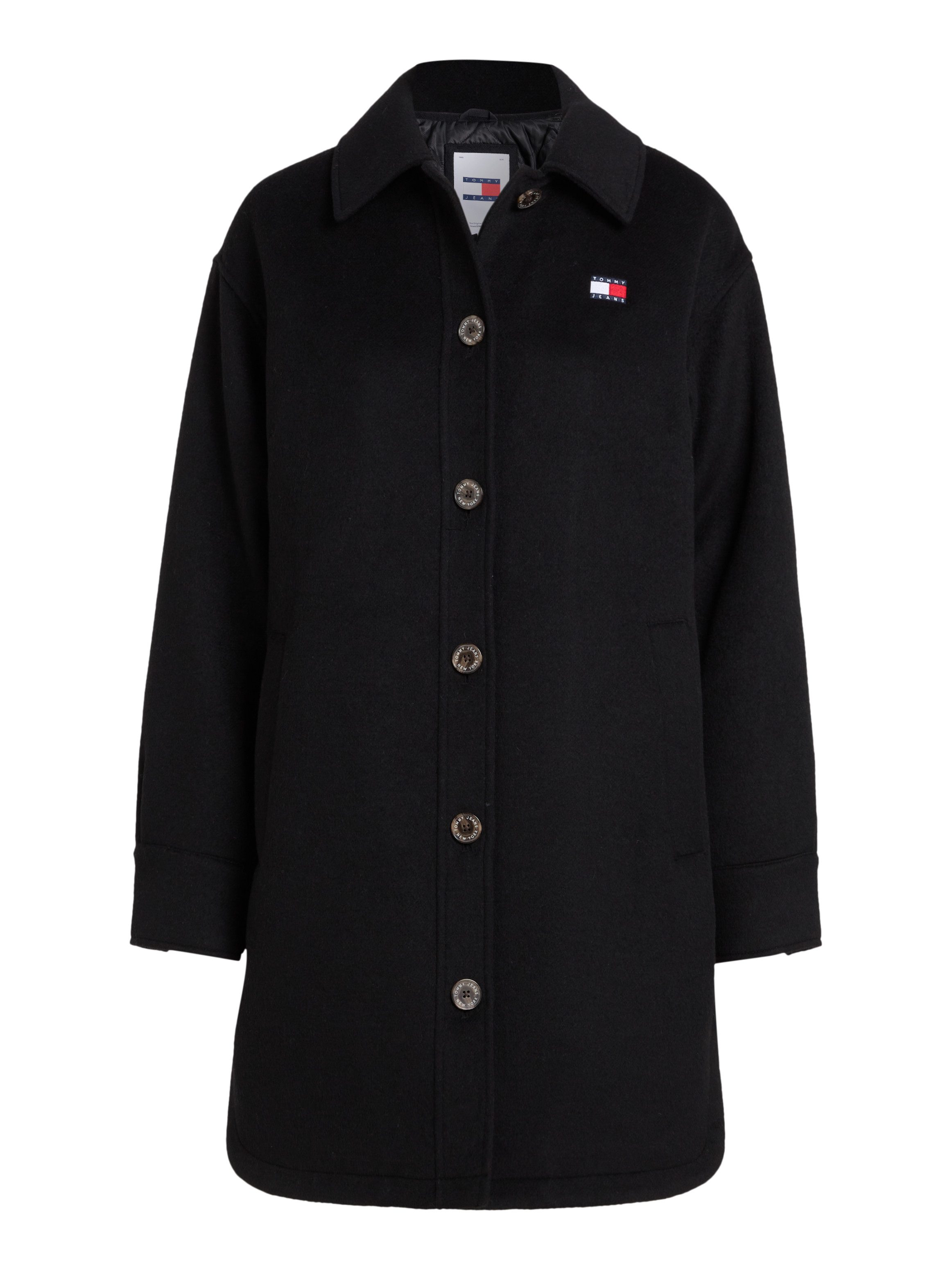 TOMMY JEANS Korte jas TJW WOOL COAT EXT met geborduurd logo