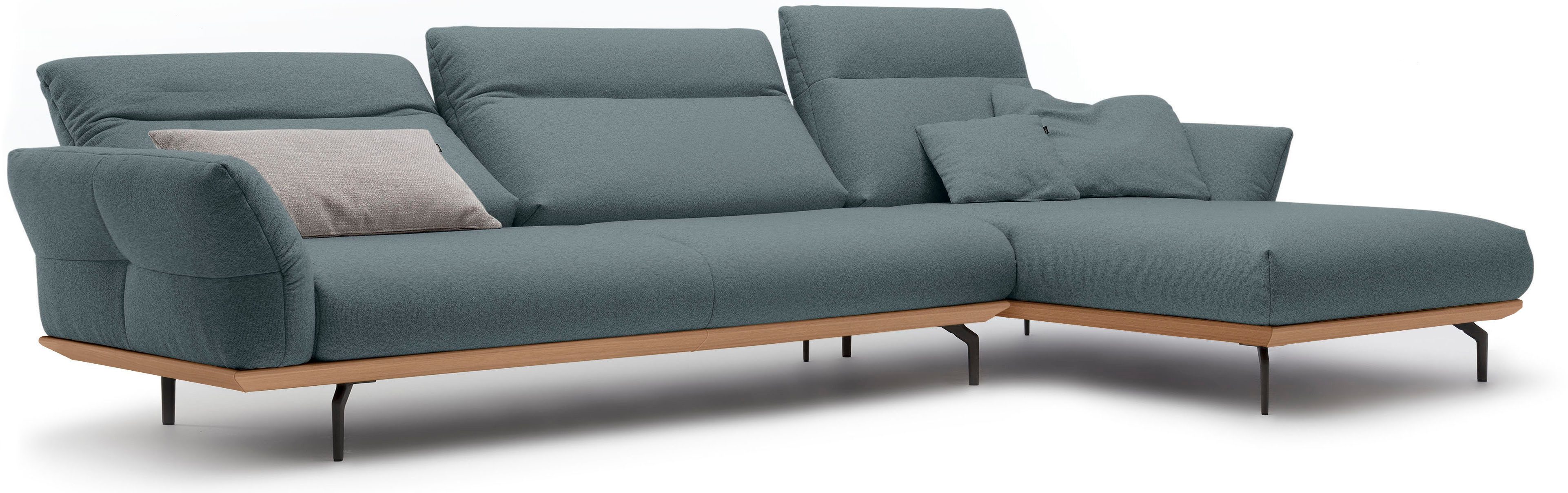 Creation BY ROLF BENZ Hoekbank Hs.460 Sokkel in eiken, onderstel in umbra grijs, breedte 338 cm