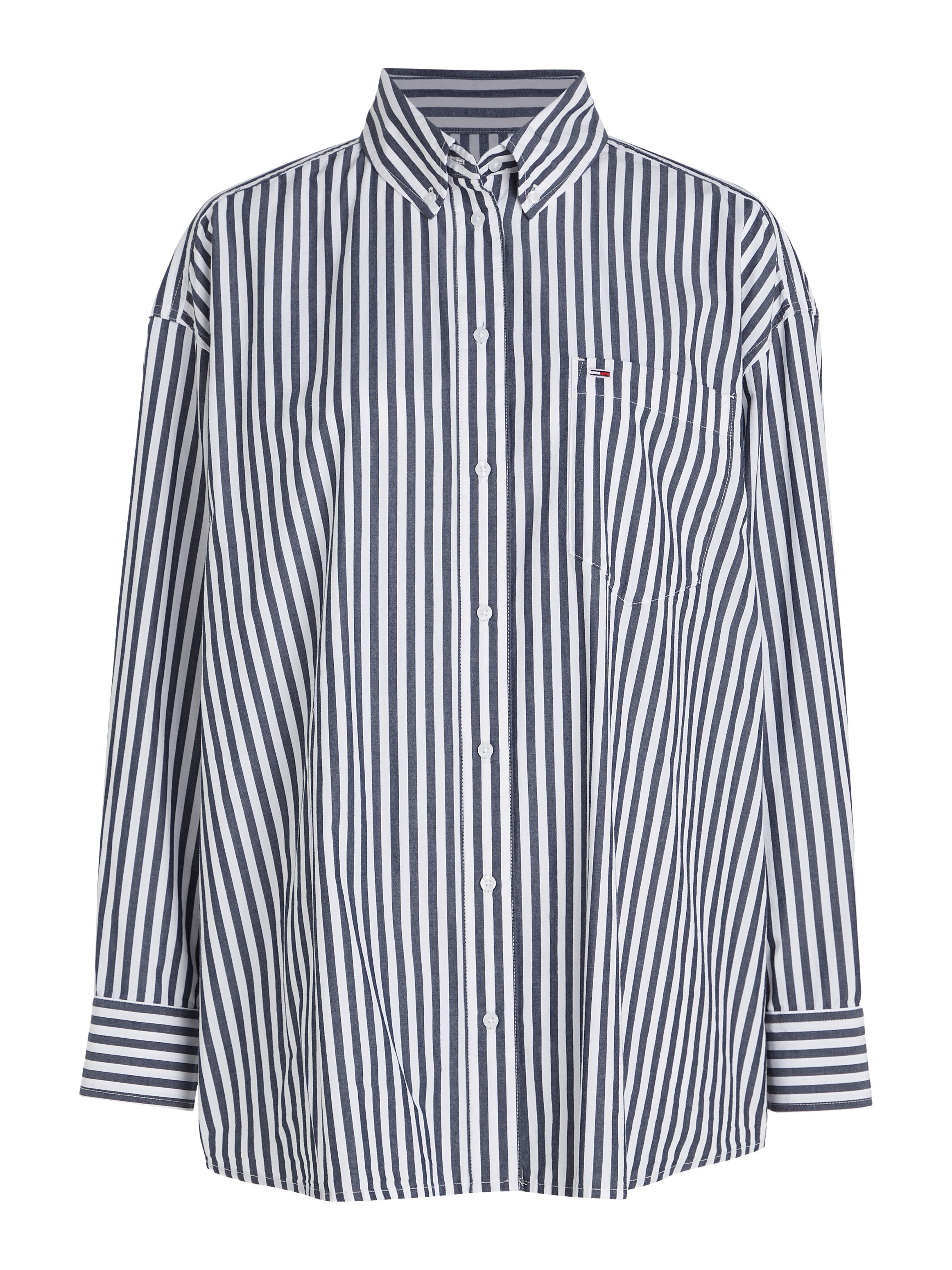 TOMMY JEANS Overhemdblouse TJW OVS PINSTRIPE SHIRT in modieuze naaldstrepen
