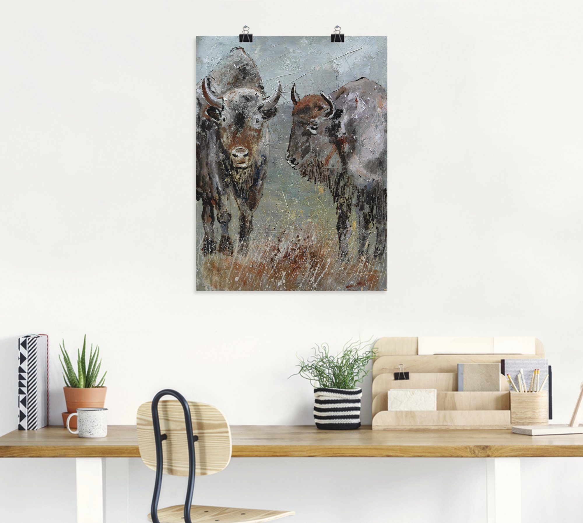 Artland Poster Buffel als artprint van aluminium, artprint op linnen, muursticker of poster in verschillende maten