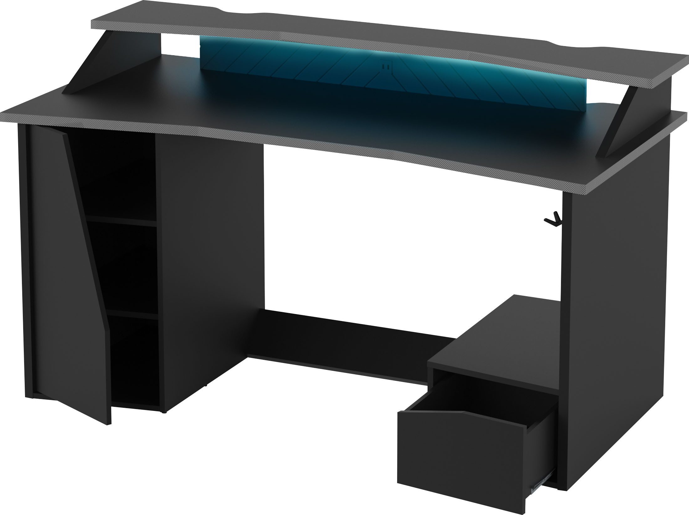 Demeyere GROUP Bureau Venom Gaming bureau mat zwart met 1 headsethouder