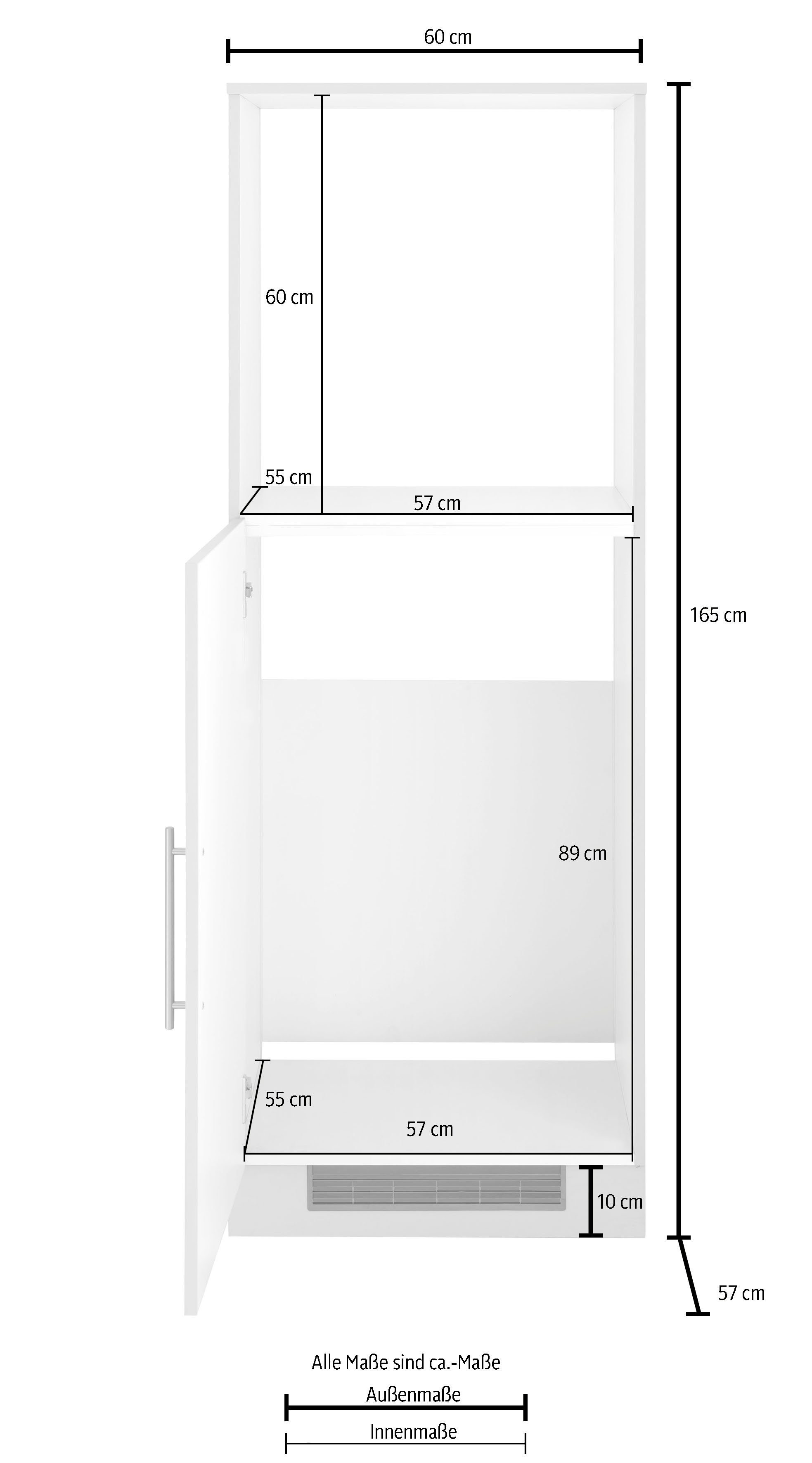 wiho Küchen Oven-/koelkastombouw Cali 60 cm breed