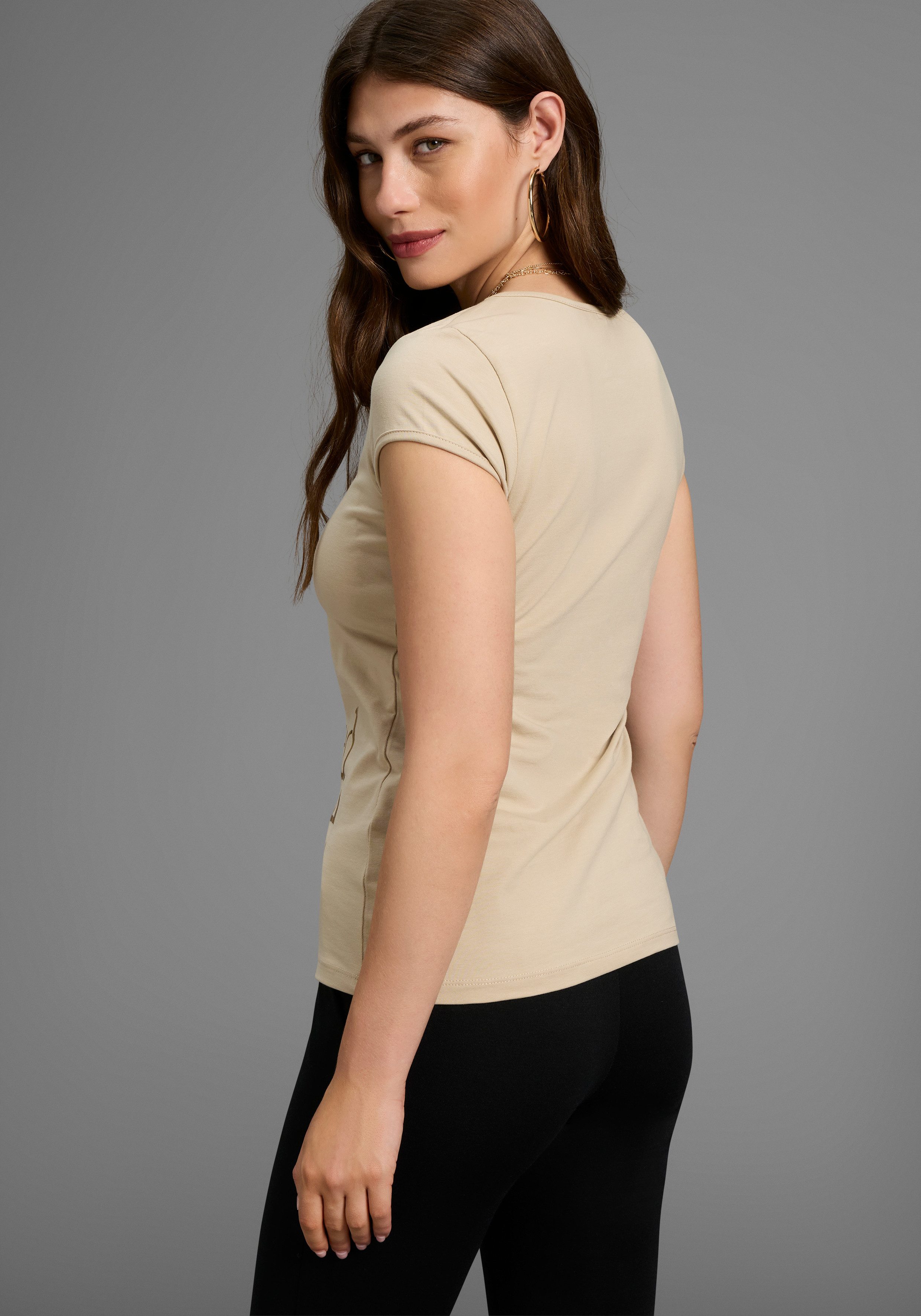 Laura Scott T-shirt zeer figuurvolgend, met frisse print, ronde hals, voor vrije tijd