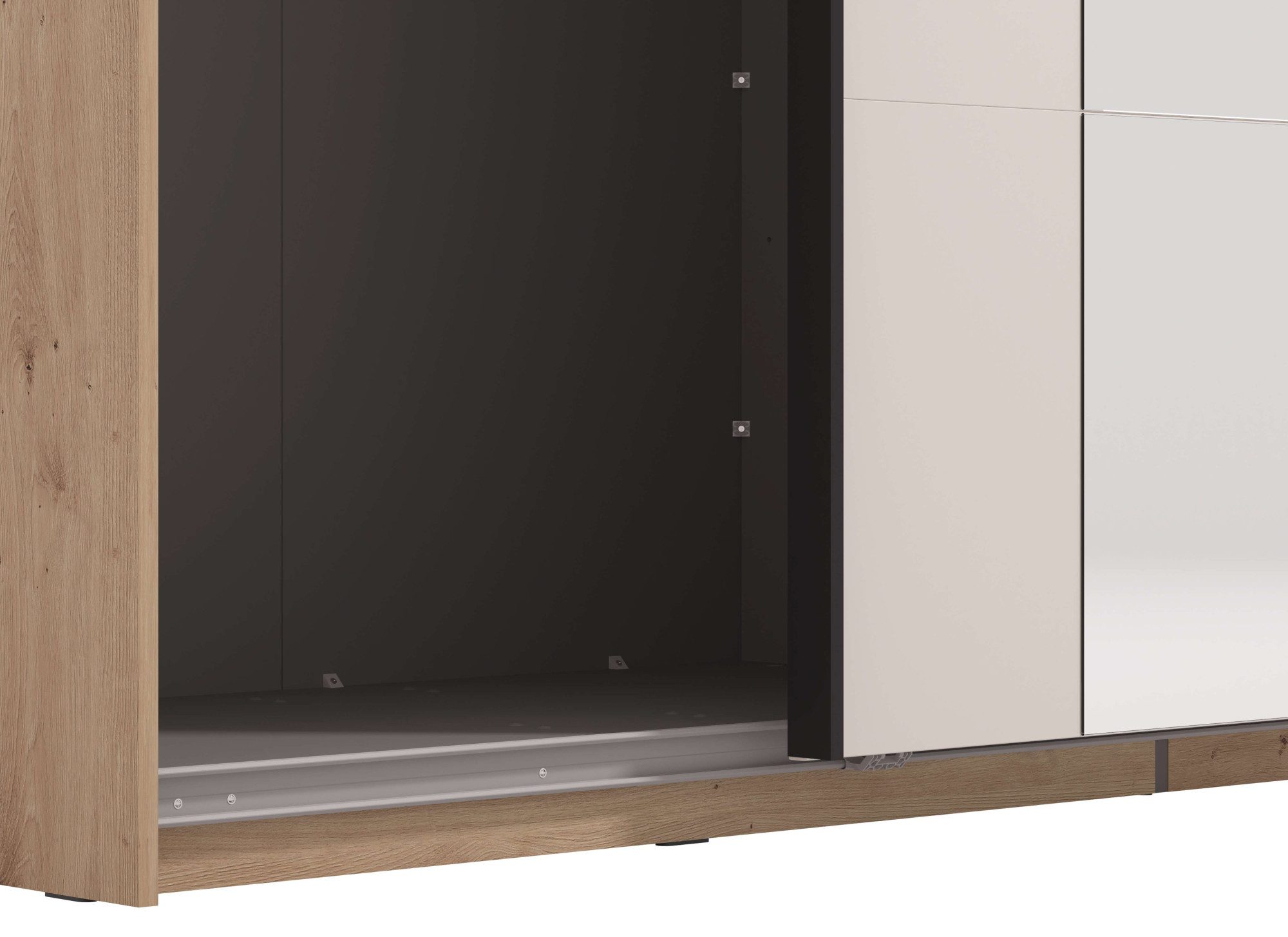 INOSIGN Schuifdeurkast Modena, breedte 220 cm, FSC-gecertificeerd, trendkleur cashmere Slaapkamerkast met spiegel, met verschillende binneninrichtingen