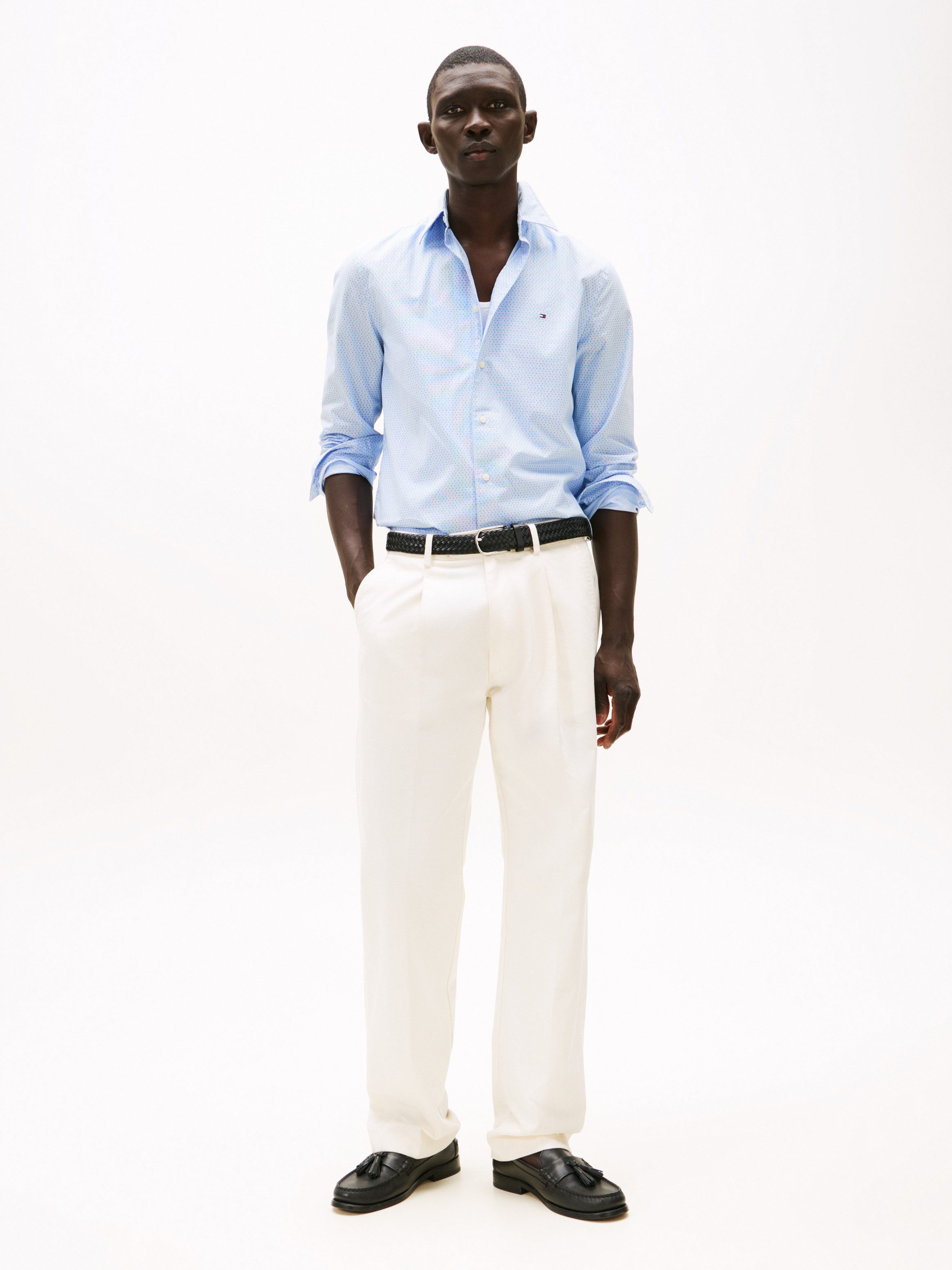 Tommy Hilfiger Overhemd met lange mouwen FLEX POPLIN MINI PRINT RF SHIRT