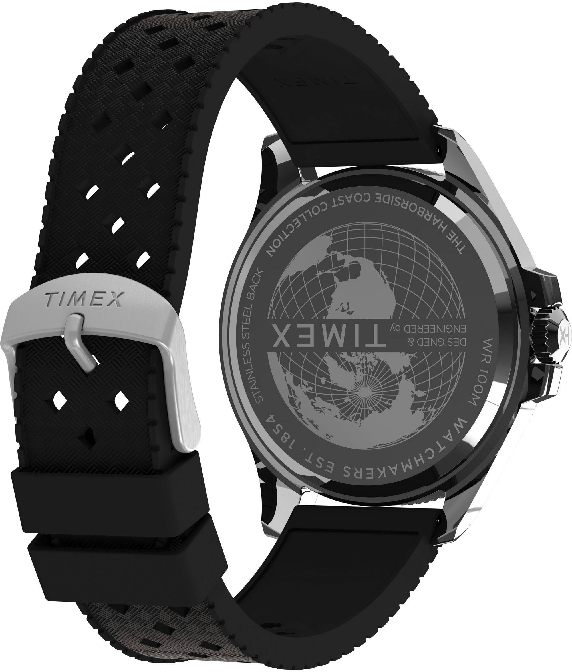 Timex Kwartshorloge HARBORSIDE COAST Polshorloge, herenhorloge, kunststof band, datum, tot 10 bar waterdicht