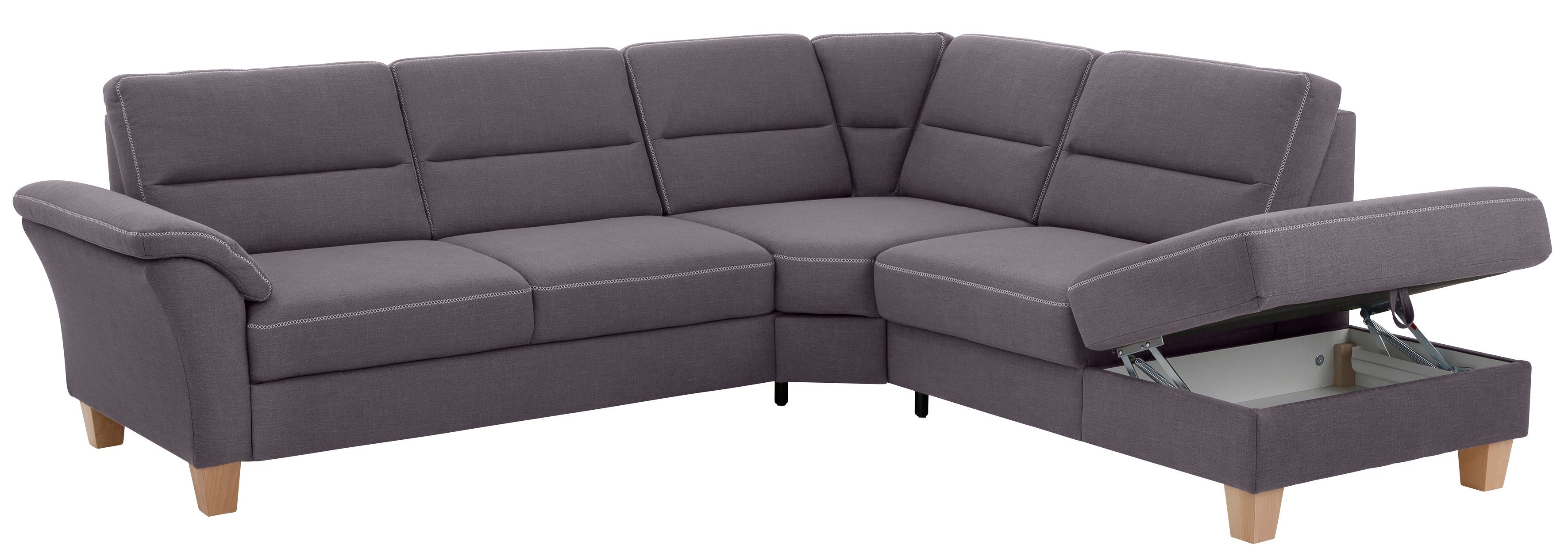 Home affaire Hoekbank Soleo L-model comfortabel door trapezehoek met relaxfunctie, ook met slaapfunctie