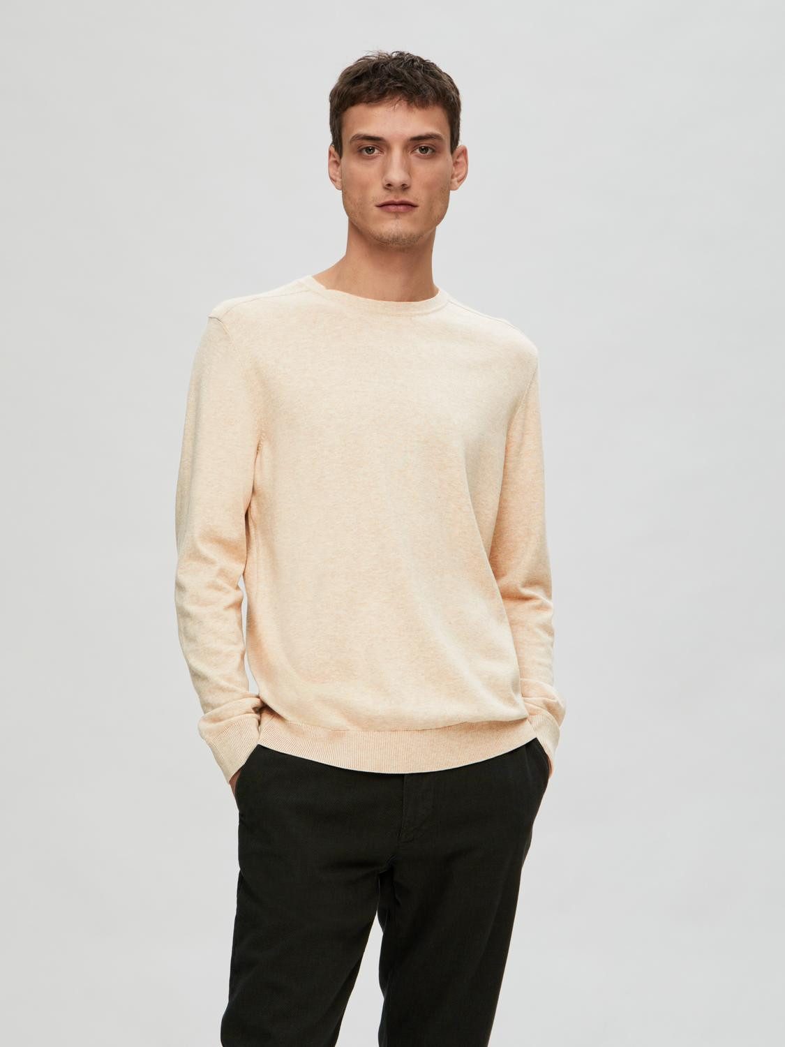 SELECTED HOMME Gebreide trui SLHBERG CREW NECK NOOS