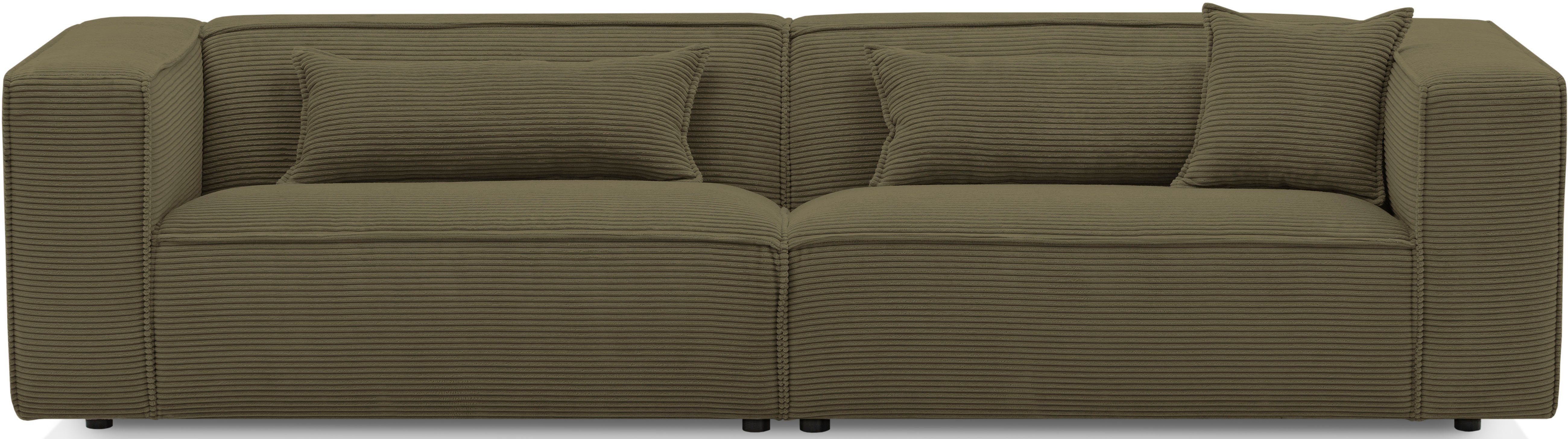 LeGer Home by Lena Gercke 3-zitsbank PIARA, bank met biesnaad, sofa in cord of linnenlook