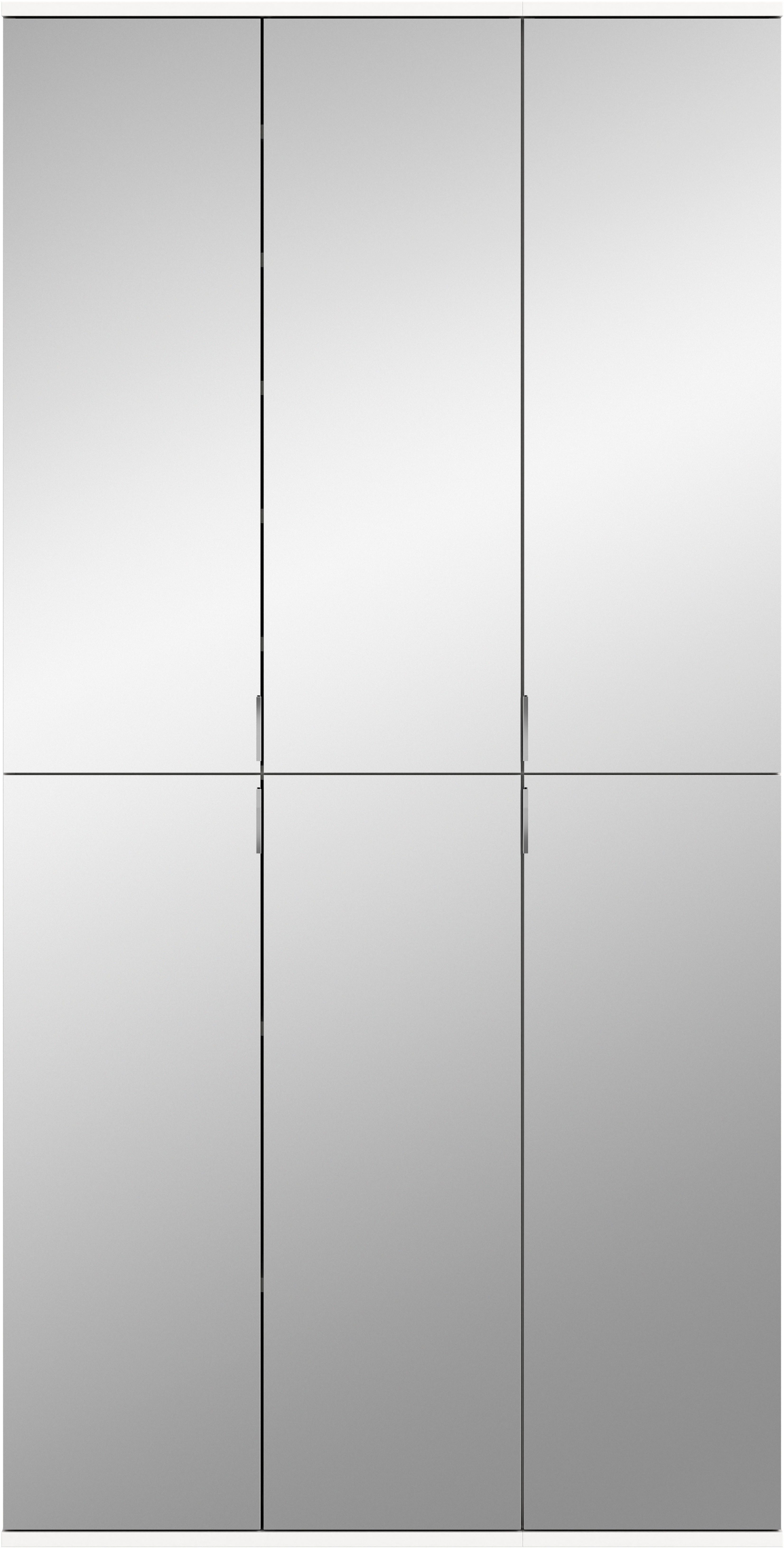 INOSIGN Halmeubelset Trondheim, 91 cm, bestaande uit 2 Kasten, 6 Spiegelduren, 15 Vakken (set, 2-delig) wandkapstokken wit