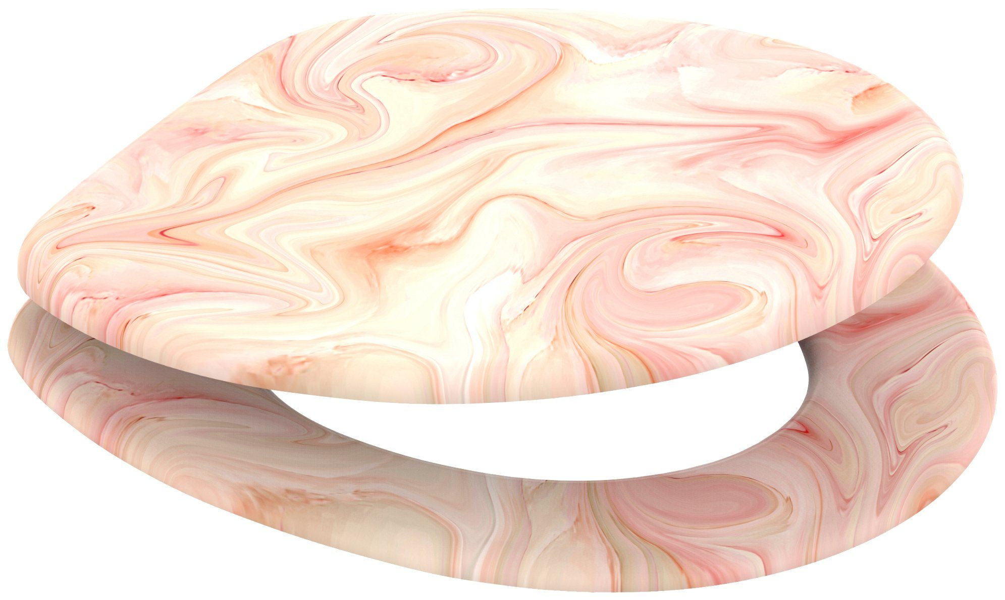 Sanilo Toiletzitting Marmor Rosa met softclosemechanisme, bxl: 37,7x 42,0 - 47,0 cm
