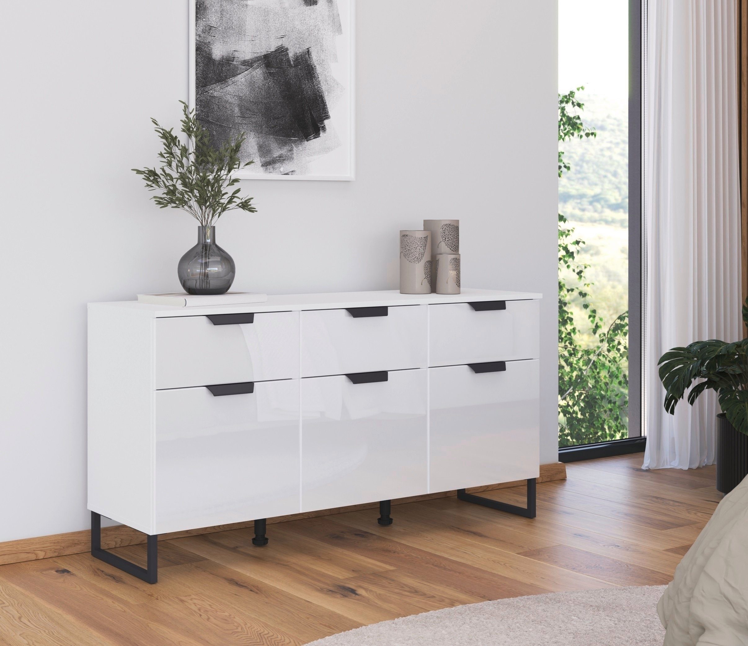 rauch Kast met laden en deuren Modern by Aditio met glazen front en beugelpoot, 3 laden met soft-closefunctie