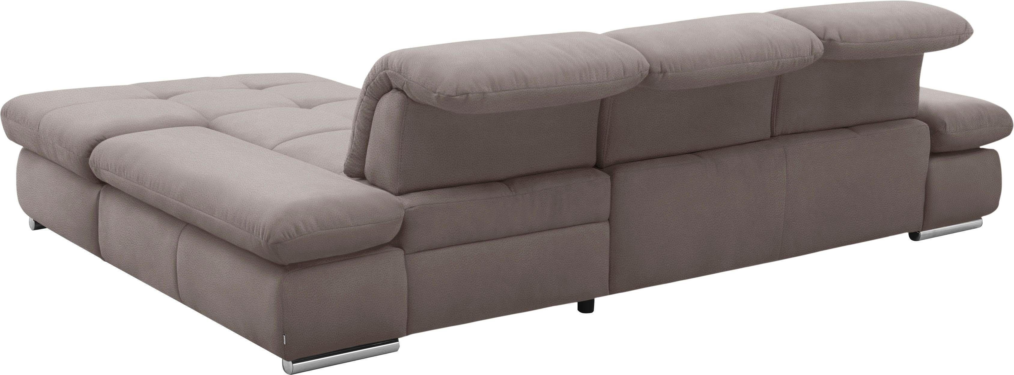 set one by Musterring Hoekbank SO4100 V met verstelbare hoofdeinden, optioneel met functies, cord bekleding