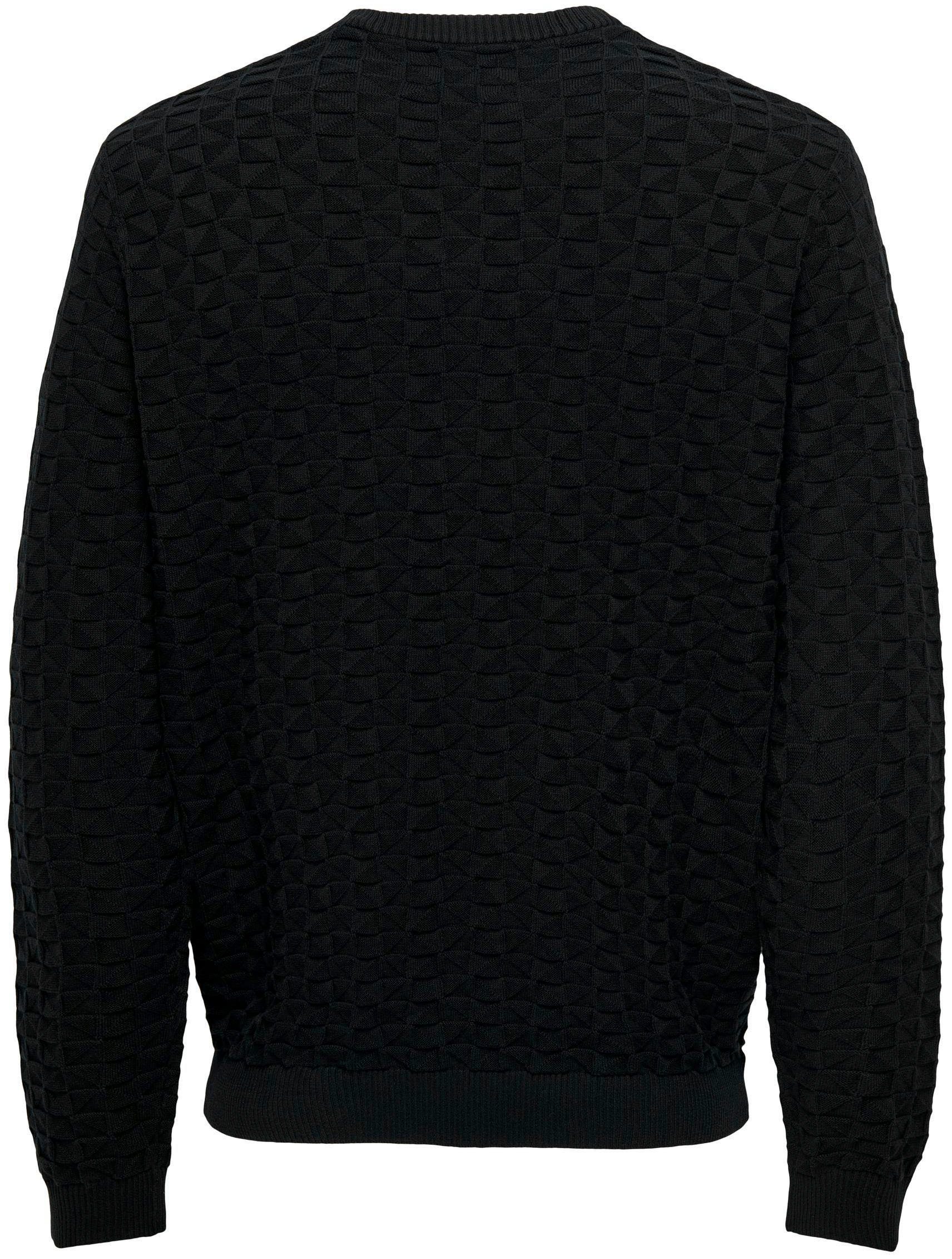 ONLY & SONS Trui met ronde hals ONSKALLE REG 12 STRUC CREW KNIT NOOS