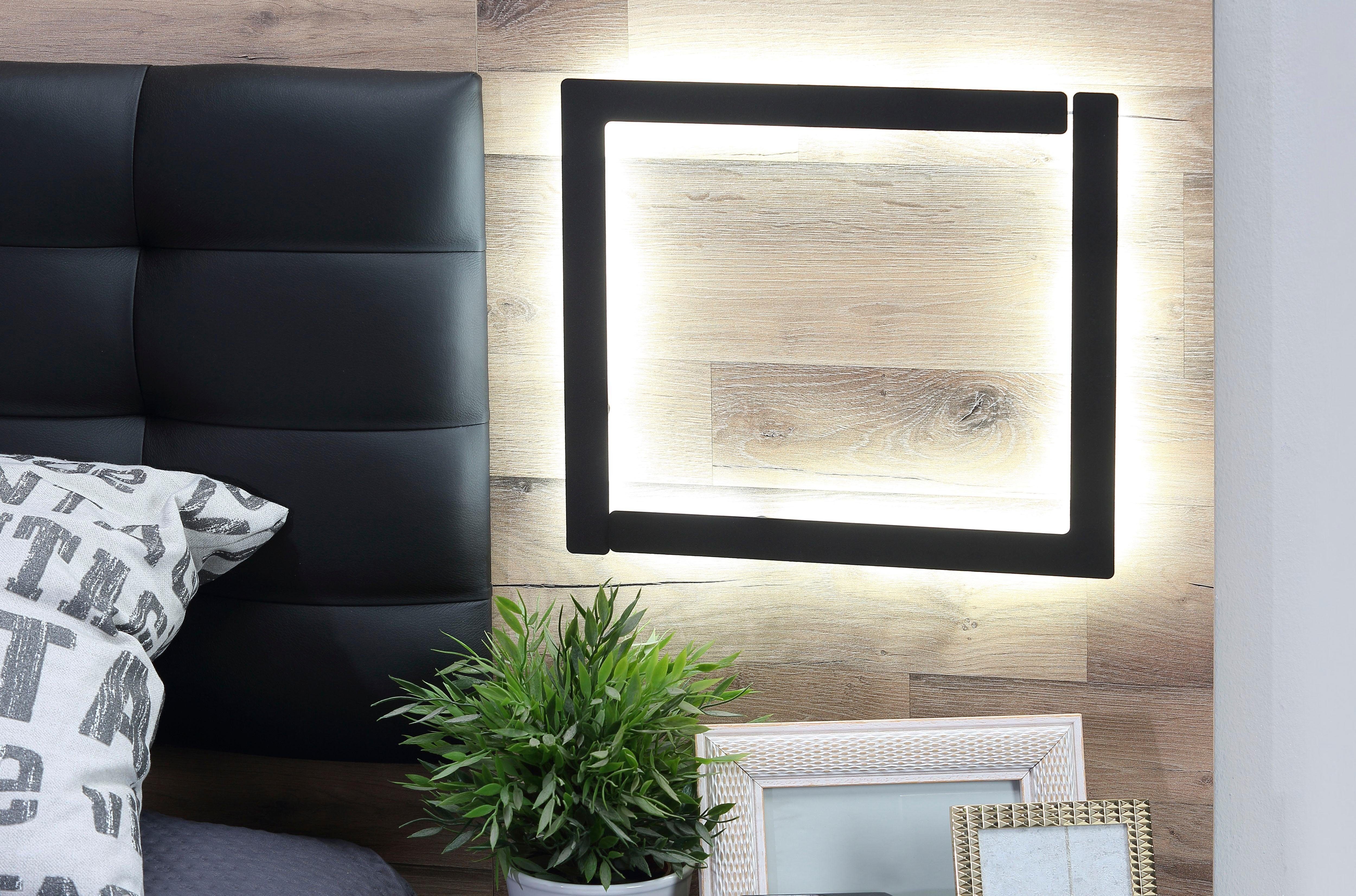 FORTE Ledikant Sirius Crown met ledverlichting en bekleed hoofdbord