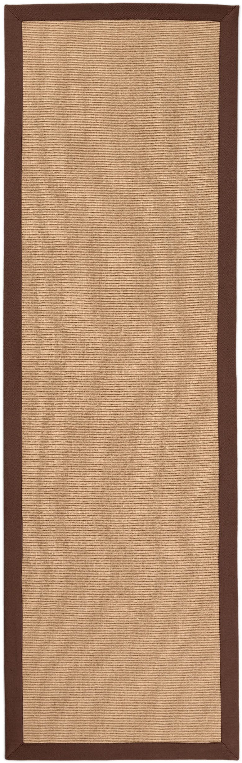 carpetfine Loper Sisal met gekleurd randdessin, antislip achterzijde