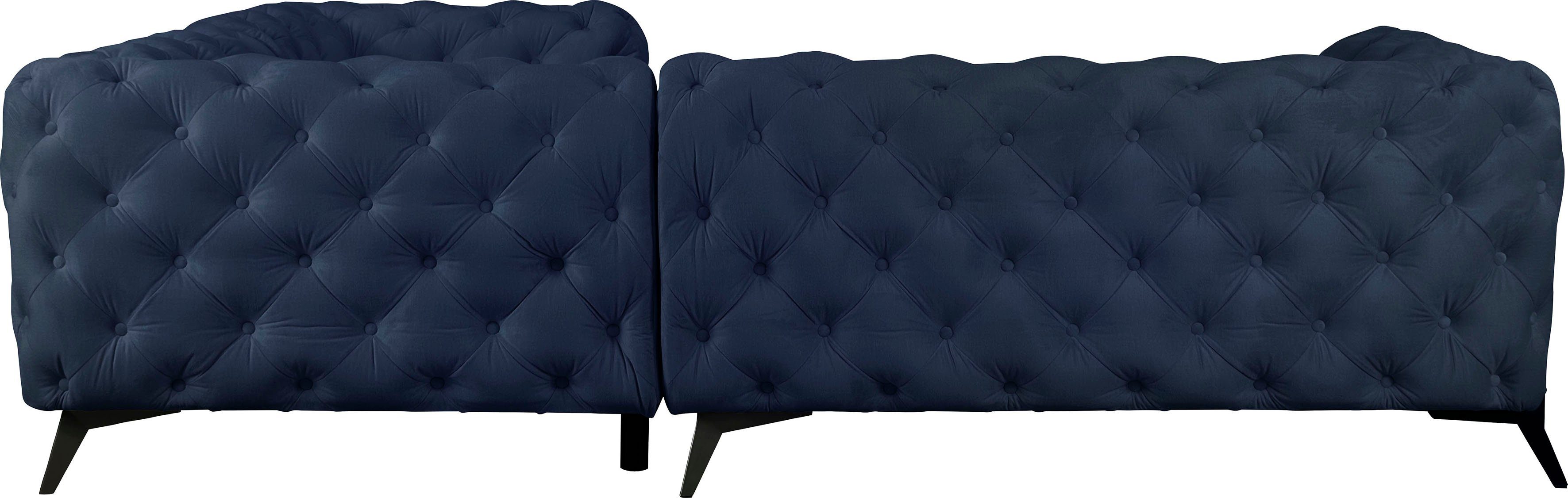 Leonique Chesterfield-bank Amaury L-vorm moderne chersterfield-look, breedte 262 cm, kleur van de poten ter keuze