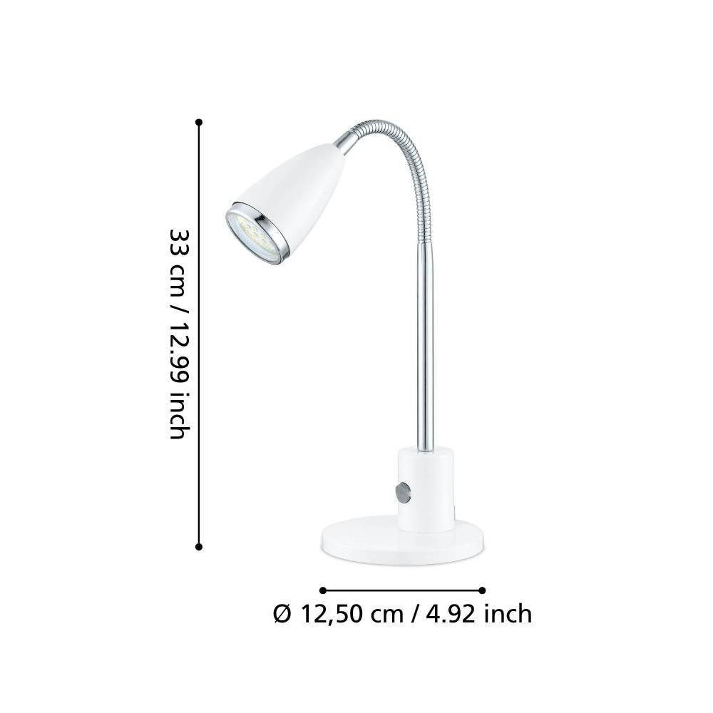 EGLO Tafellamp FOX tafellamp wit, chroom, incl. lichtbron, LED, leeslamp