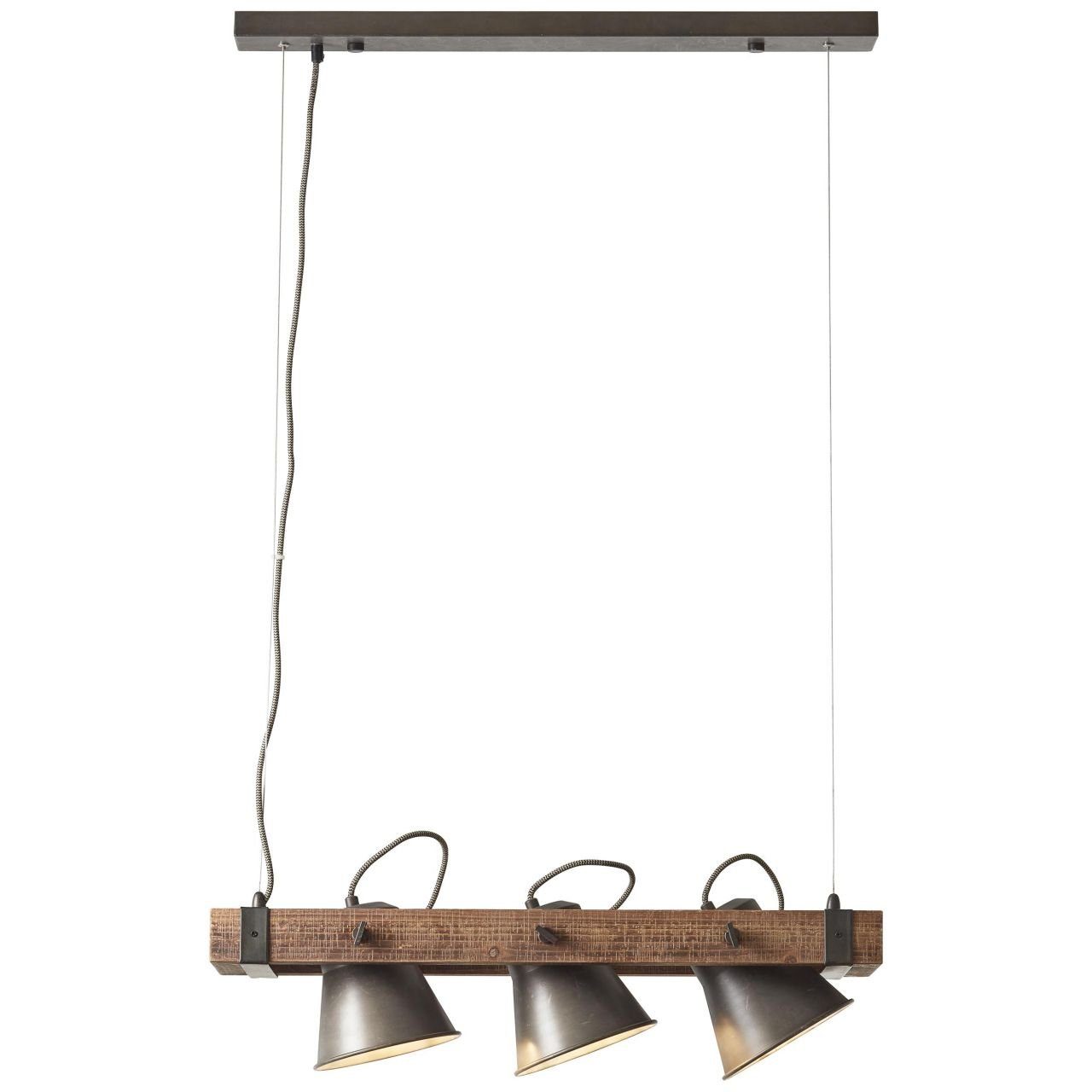 Brilliant Leuchten Hanglamp Decca Hanglamp 3 fittingen zwart staal (1 stuk)