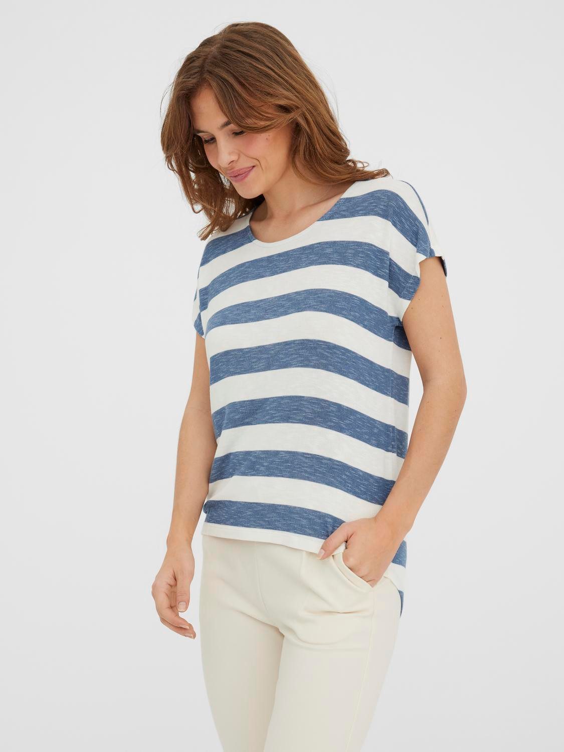 Vero Moda Shirt met korte mouwen VMWIDE STRIPE SL TOP GA JRS NOOS