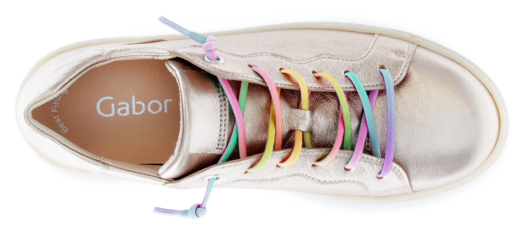 Gabor Slip-on sneakers , vrijetijdsschoen, halfschoen, slipper met gekleurde elastieken