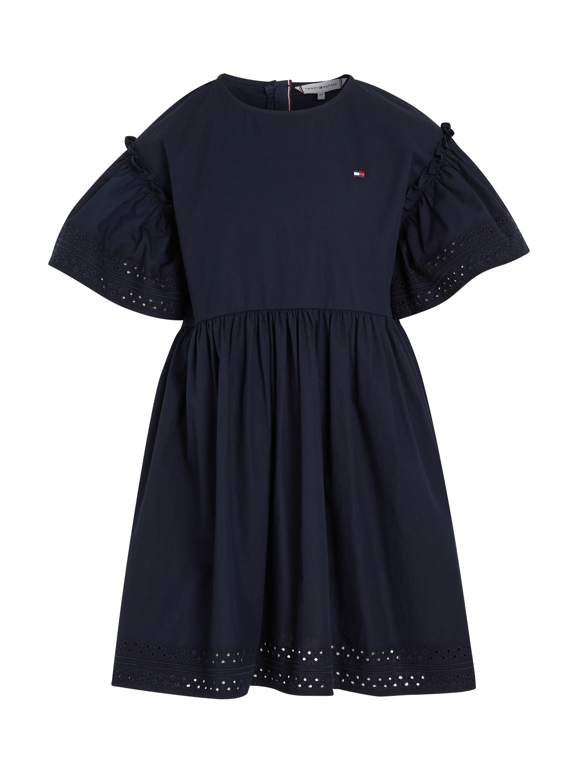 Tommy Hilfiger Jurk in a-lijn BRODERIE ANGLAISE DRESS SS Kinderen tot 16 jaar met logostiksel