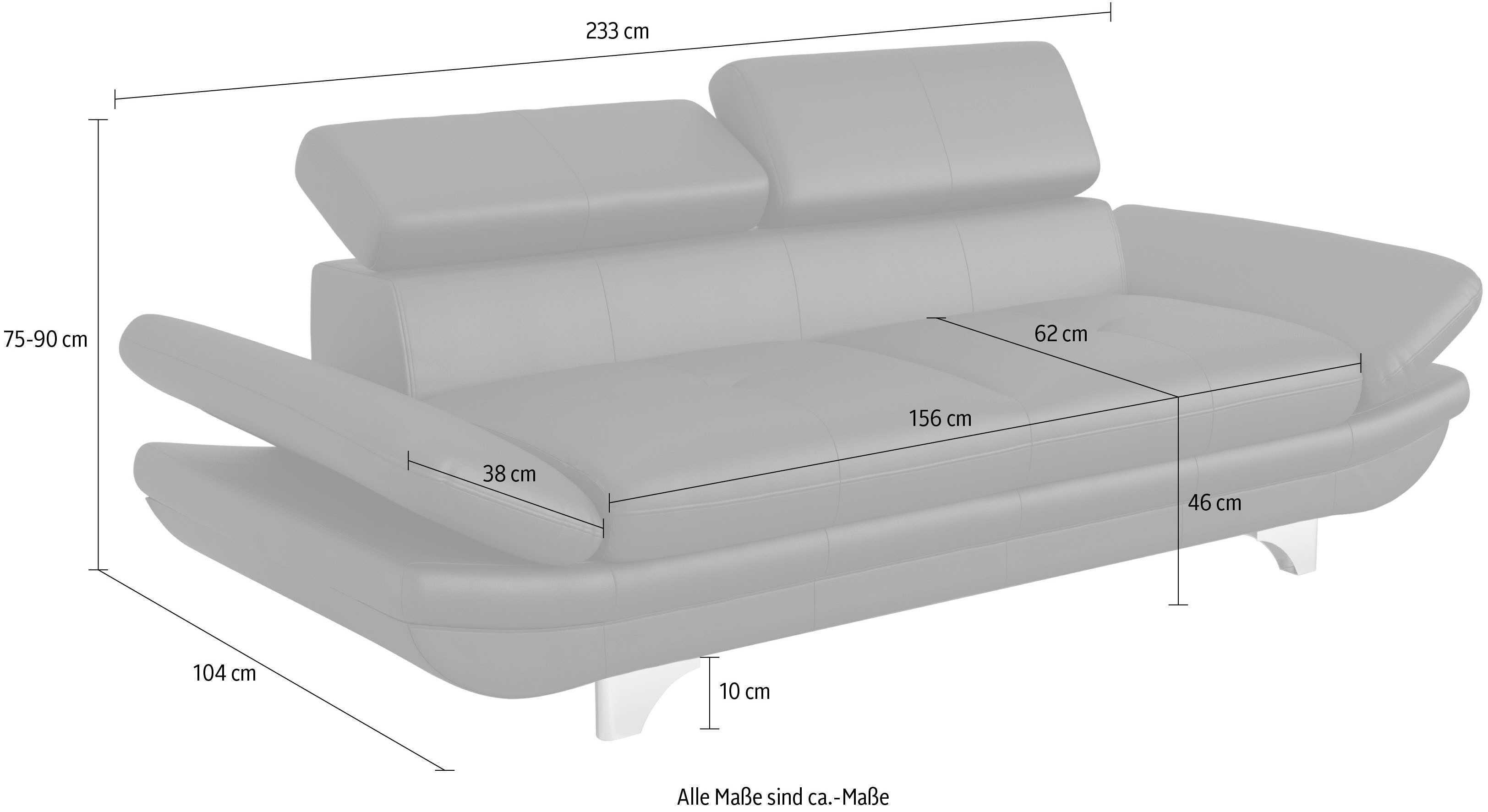 COTTA 3-zitsbank Enterprise Big-sofa, met verstelbare armleuning en rugleuning