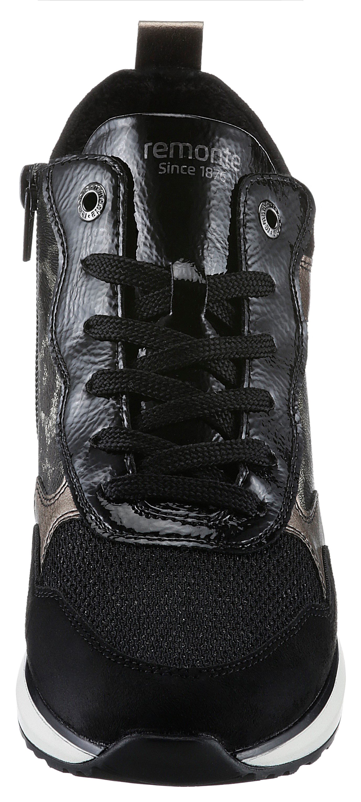 Remonte Sneakers met sleehak vrijetijdsschoen, high-top sneaker, veterschoen, binnenrits