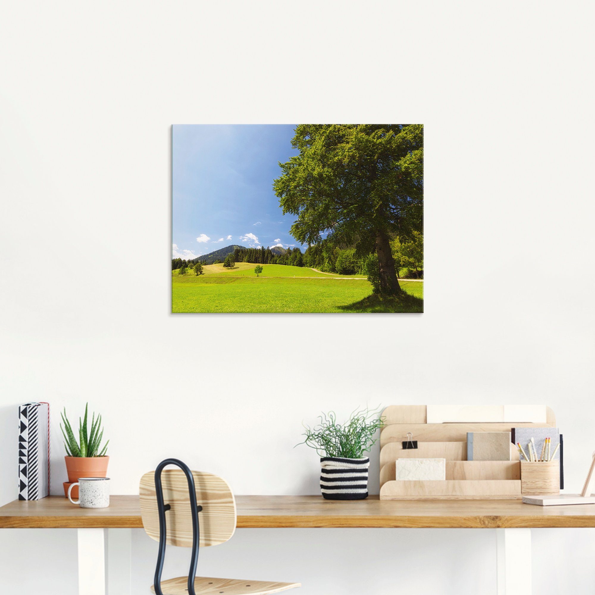 Artland Print op glas Beiers Landschap in verschillende maten