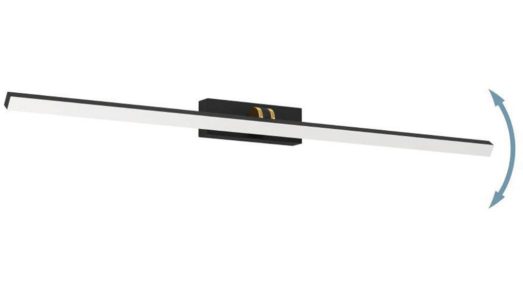 EGLO Spiegellamp VERDELLO Wandlamp van kunststof in zwart, wit en messing, badkamerlamp, IP44 (1 stuk)