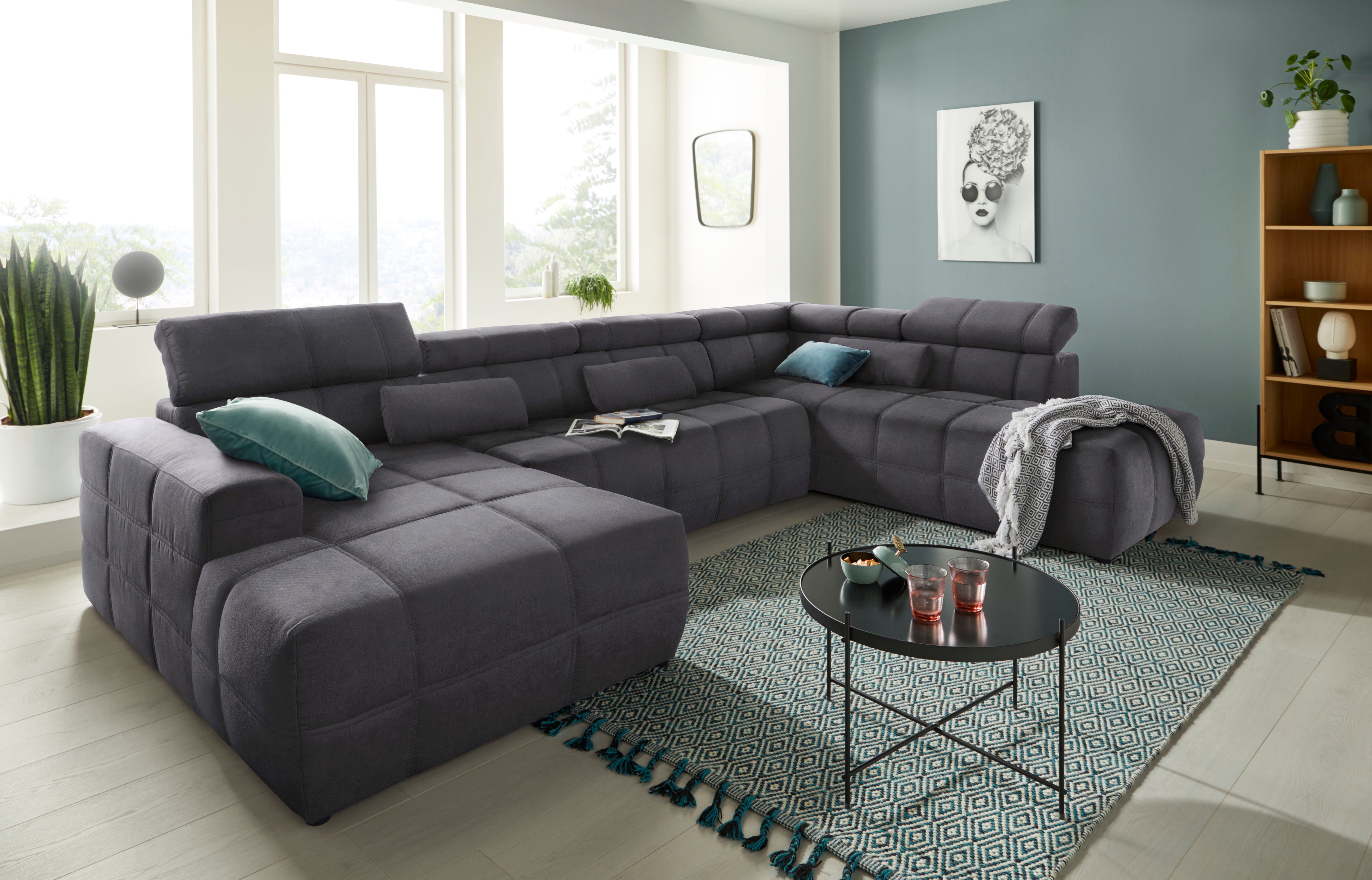 DOMO collection Zithoek Brandon, keuze met zitdiepteverstelling, inclusief lendensteun met hoofdsteunverstelling, optionele zitdiepteverstelling, u-vorm