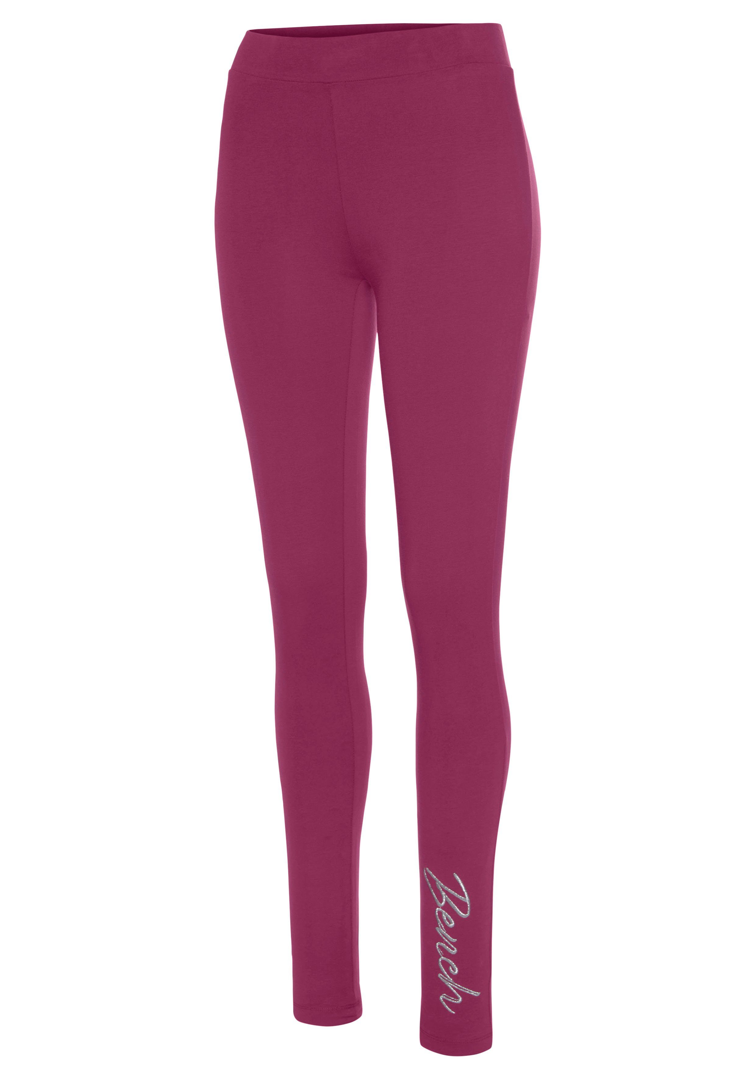 Bench. Loungewear Legging met glinsterend logoborduursel op het been