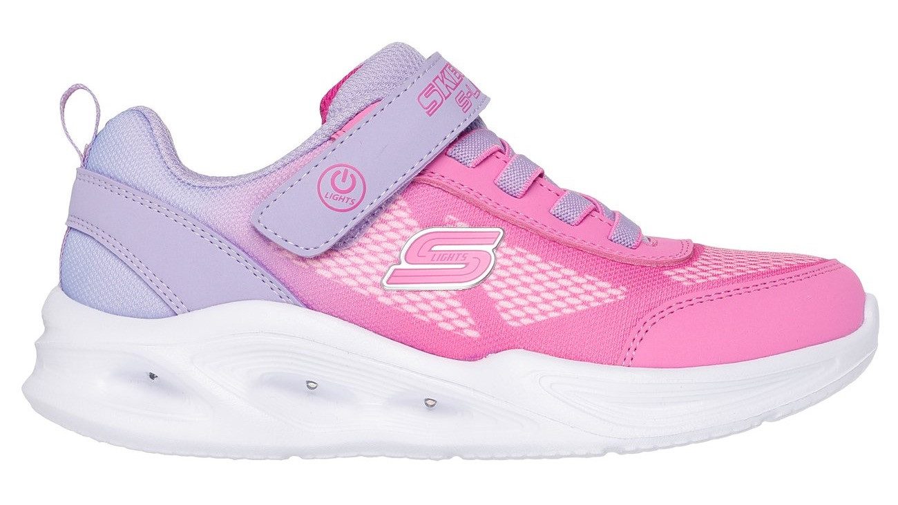 Skechers Sneakers SKECHERS SOLA GLOW LIGHTS , slip-on sneaker, blink-, klittenbandsluiting, maat sjabloon om te downloaden