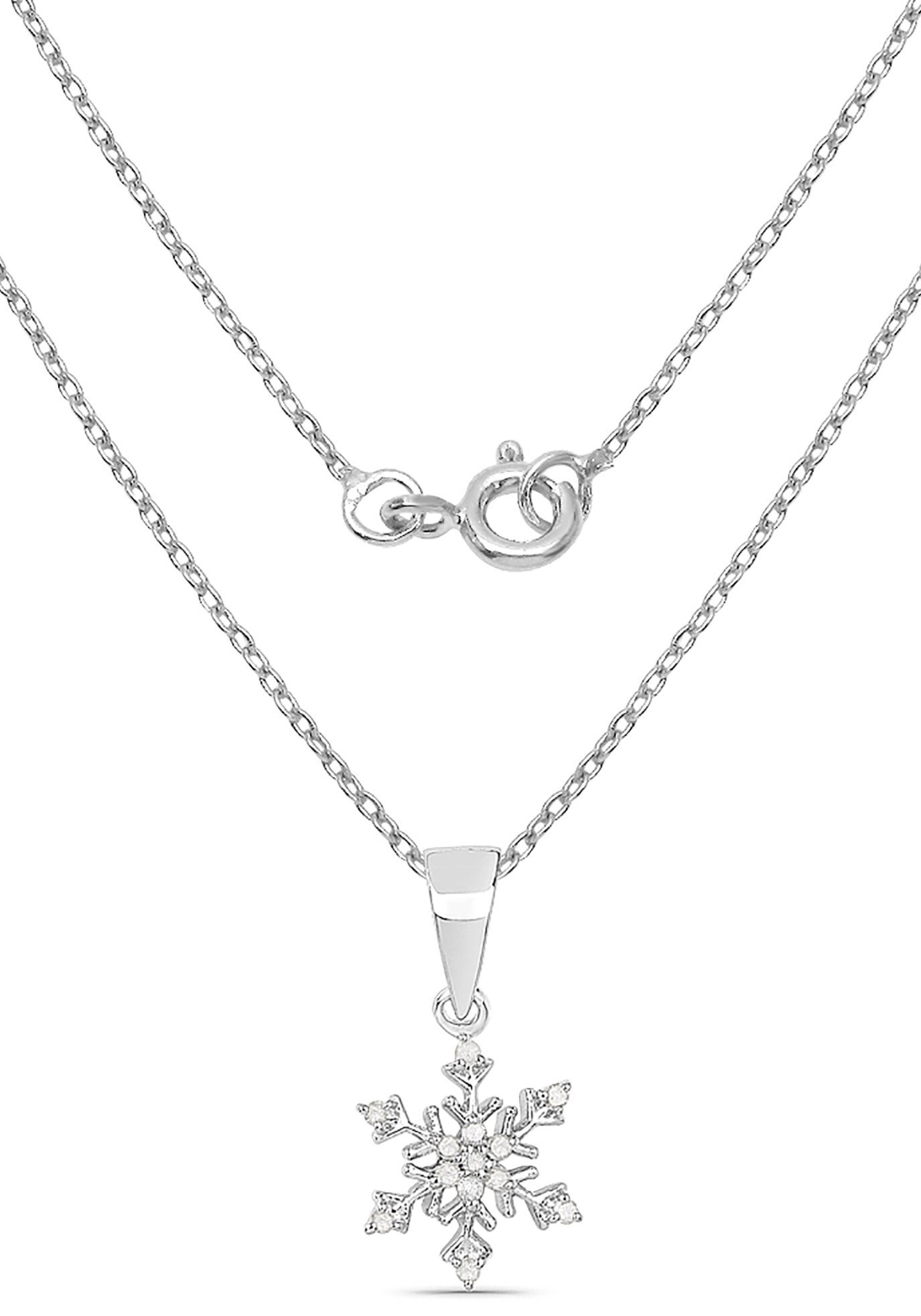 Firetti Ketting met hanger Sieraad Geschenk, IJskristal dames kettingen zilver(kleur)